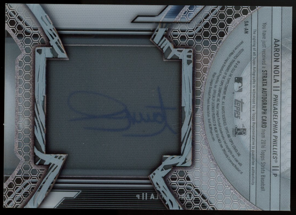 AARON NOLA 2016 Topps Strata Rookie On-Card Auto Phillies #SA-AN