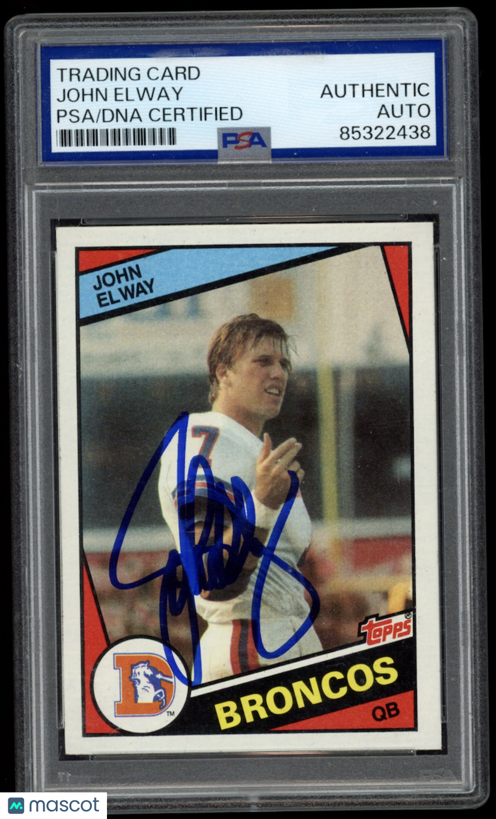JOHN ELWAY 1984 Topps Football Signed Auto PSA Authentic Broncos #63