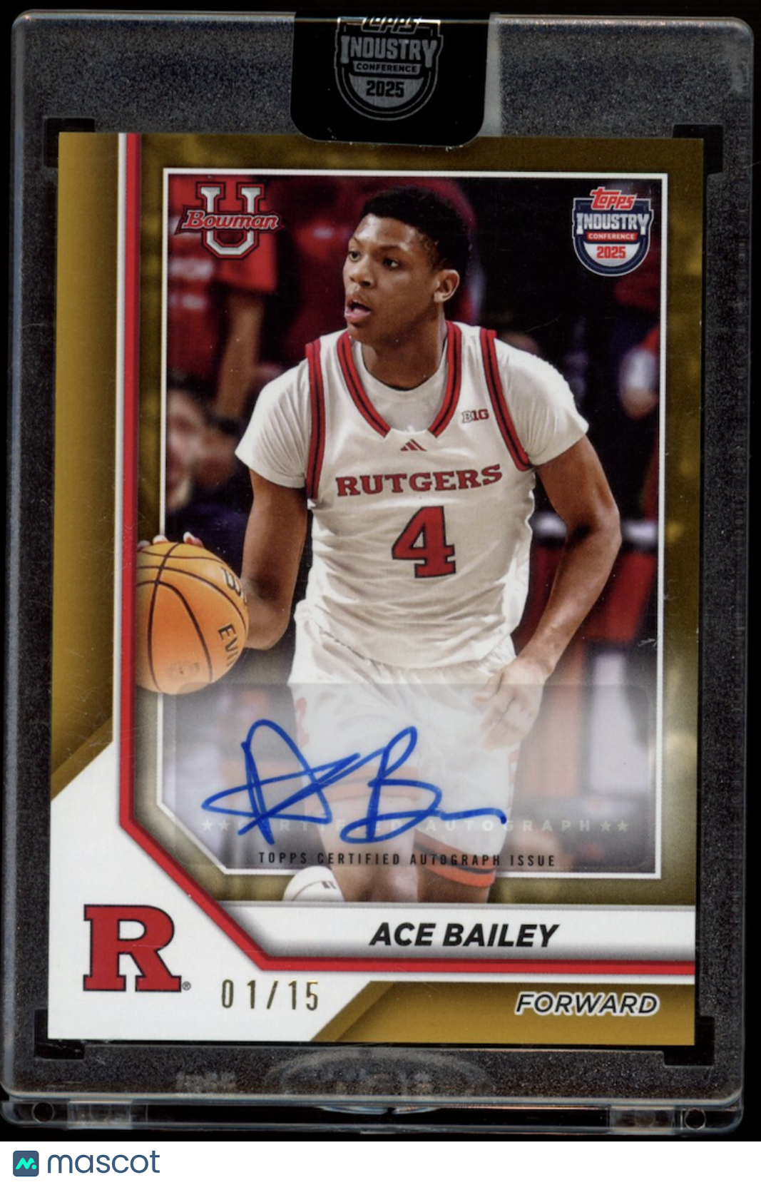 ACE BAILEY 2025 Topps Industry Conference Bowman U Rookie Auto Gold /15 Rutgers