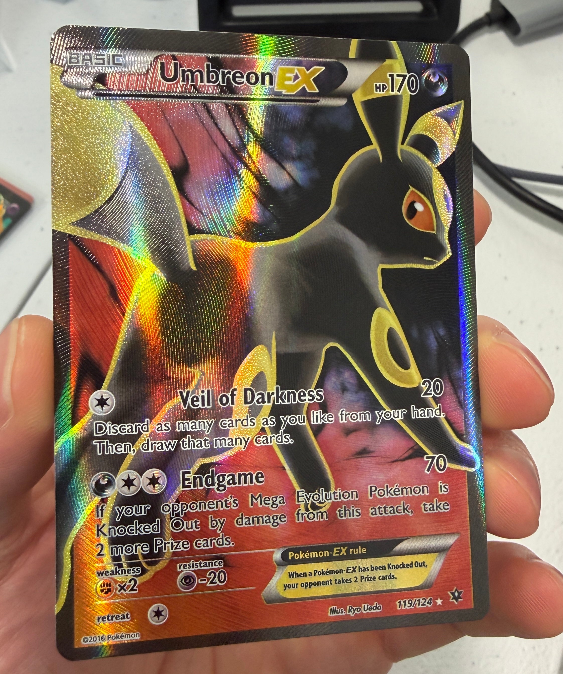 UMBREON EX 2016 Pokemon XY Fates Collide Ultra Rare Full Art #119/124