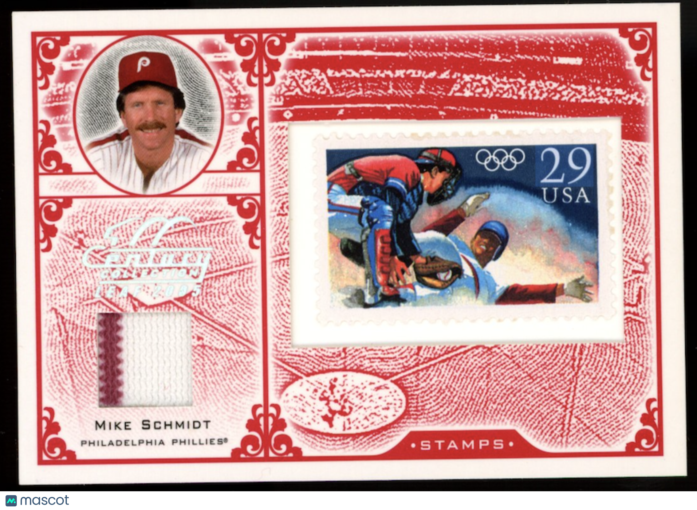 MIKE SCHMIDT 2004 Donruss Stamps Postage Stamp & Jersey Relic /92 Phillies