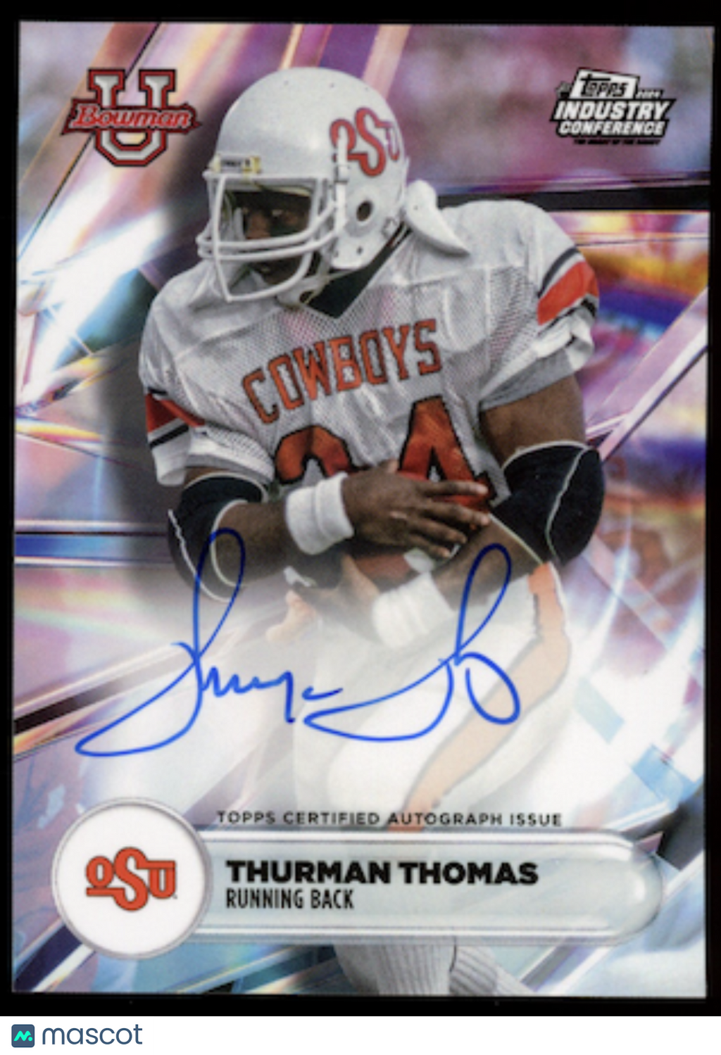 THURMAN THOMAS 2024 Topps Industry Conference Bowman U Auto #ABU-TT OK State