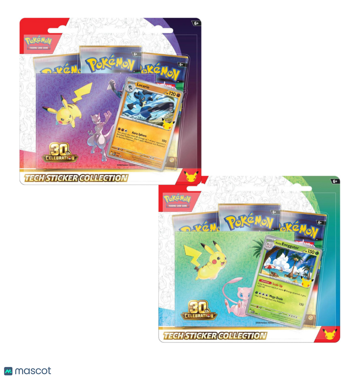 Pokemon 30th Celebration Tech Sticker Collection - Alolan Exeggutor Or Lucario