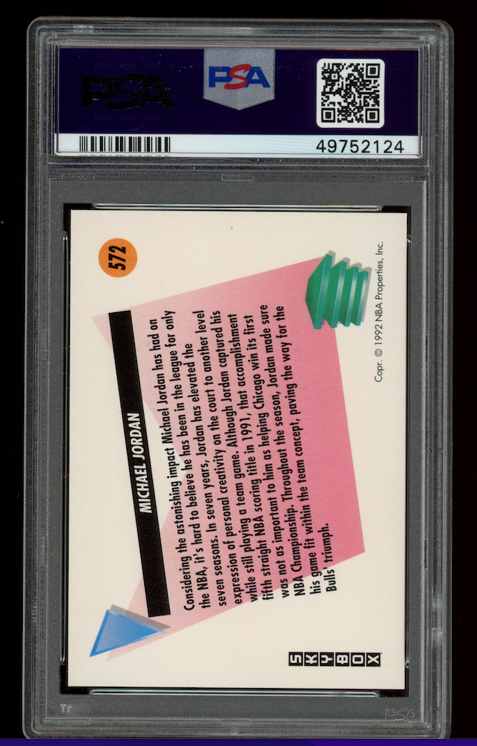 MICHAEL JORDAN 1991-92 Skybox Salutes #572 PSA 10 Chicago Bulls