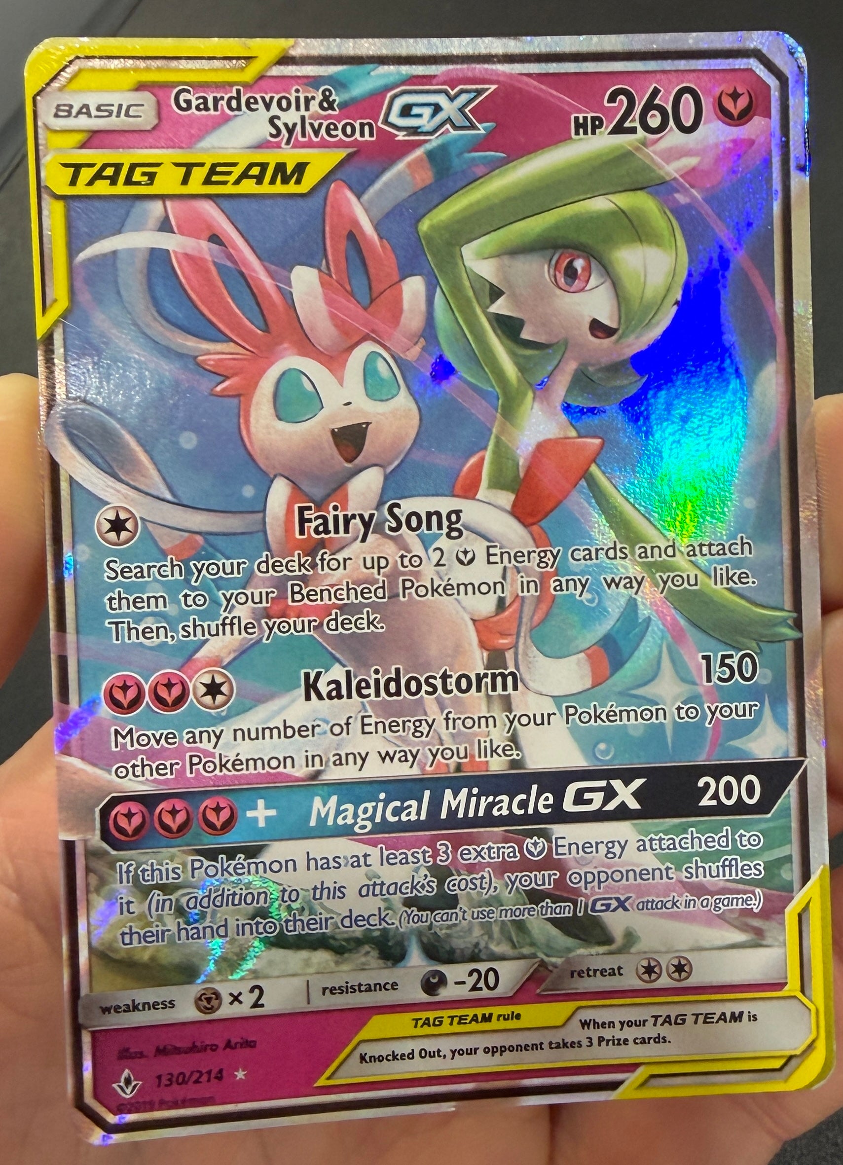 GARDEVOIR & SYLVEON GX 2019 Pokemon SM Unbroken Bonds Tag Team #130/214