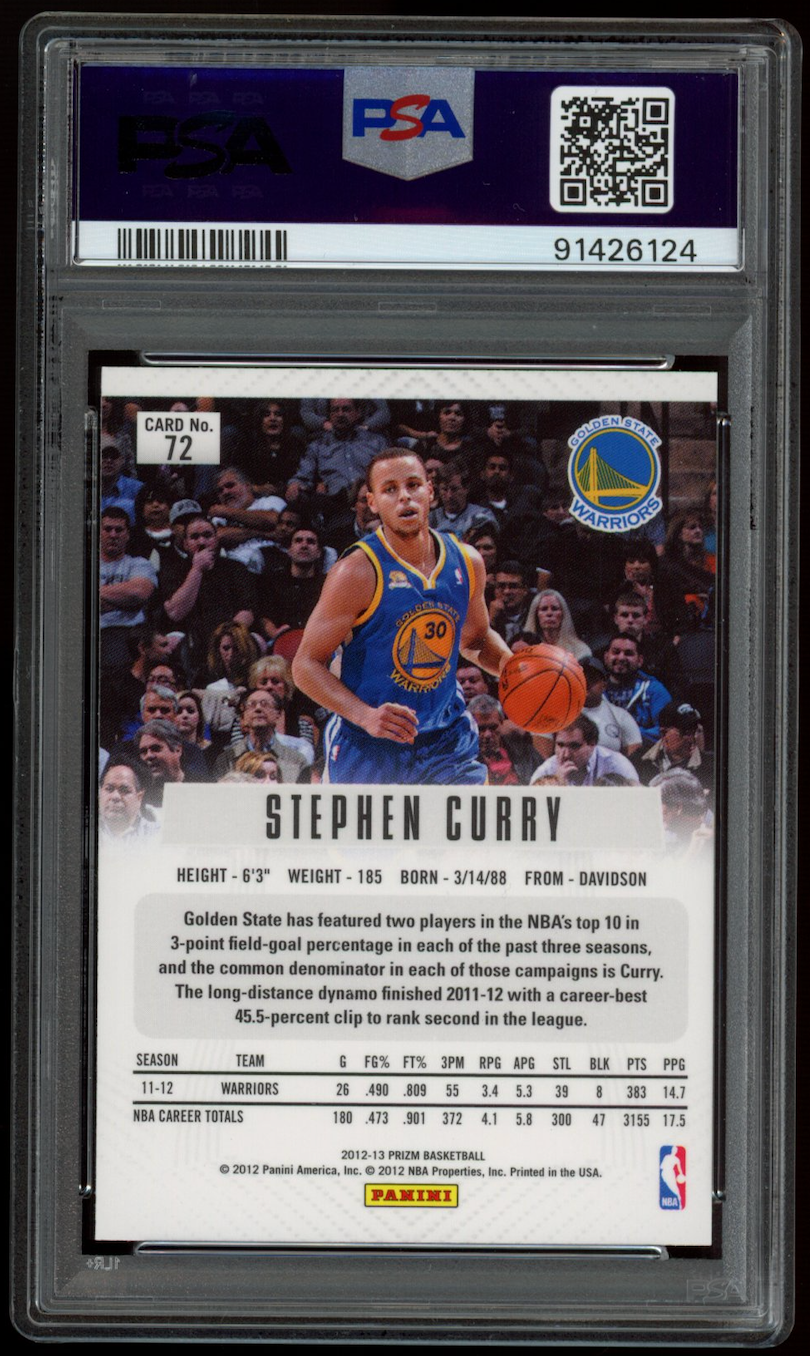 STEPHEN CURRY 2012 Panini Prizm #72 PSA 9 Warriors