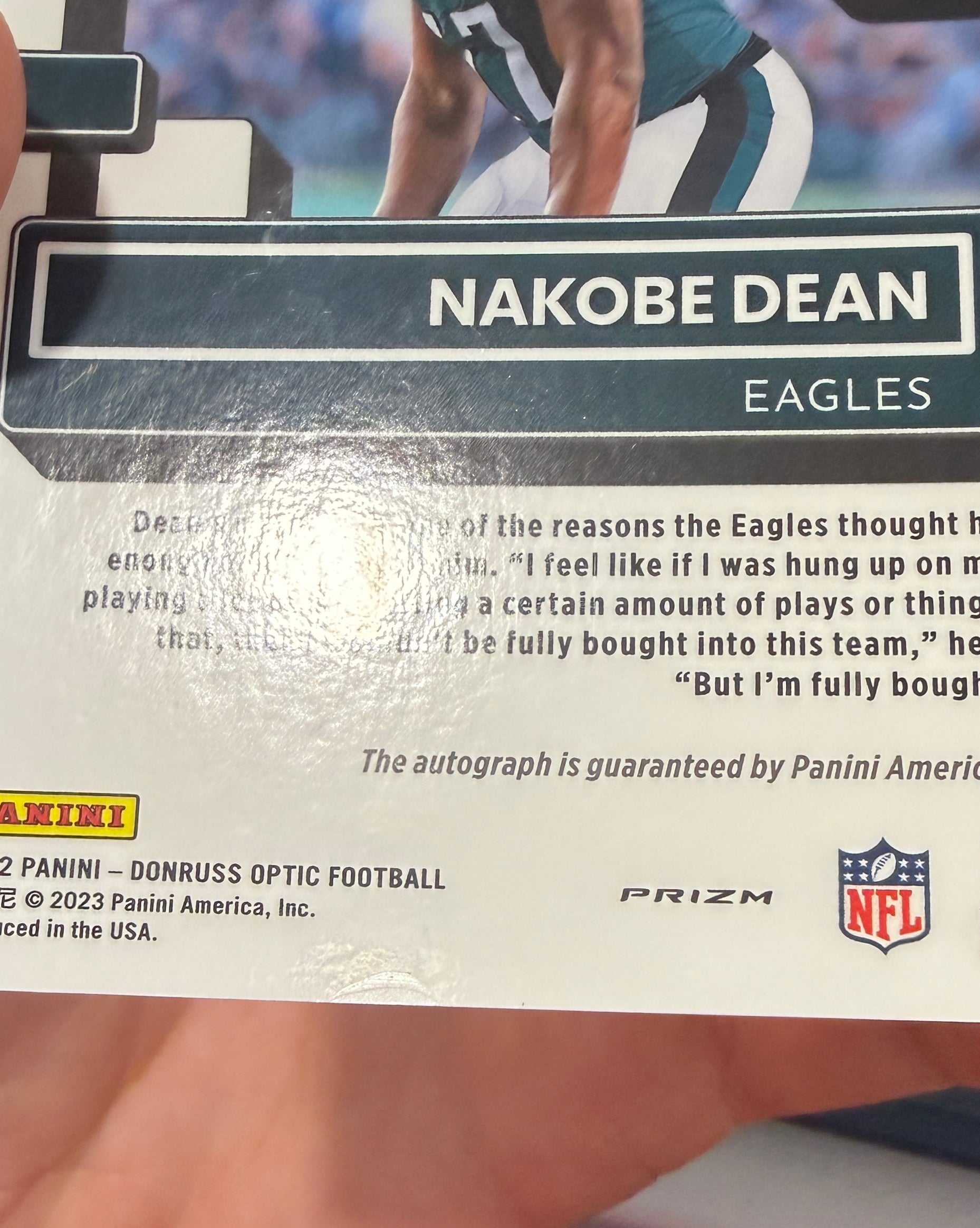 NAKOBE DEAN 2022 Panini Donruss Optic Rated Rookie Auto Gold Prizm /10 #274