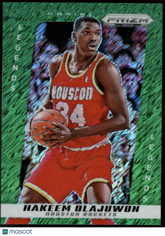 HAKEEM OLAJUWON 2024-25 Panini Prizm Deca Legends Green Shimmer FOTL /12 #208