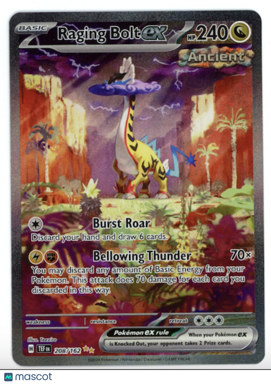 RAGING BOLT 2024 Pokemon Temporal Forces #208/162