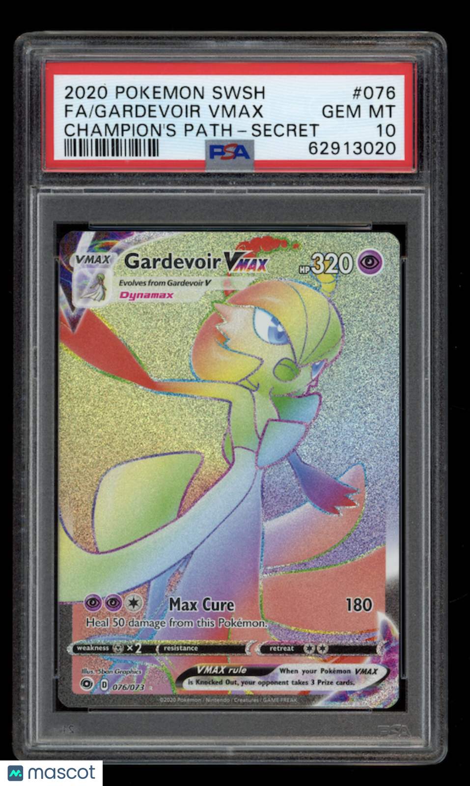 GARDEVOIR VMAX 2020 Pokemon Sword & Shield Champion's Path Secret #076 PSA 10