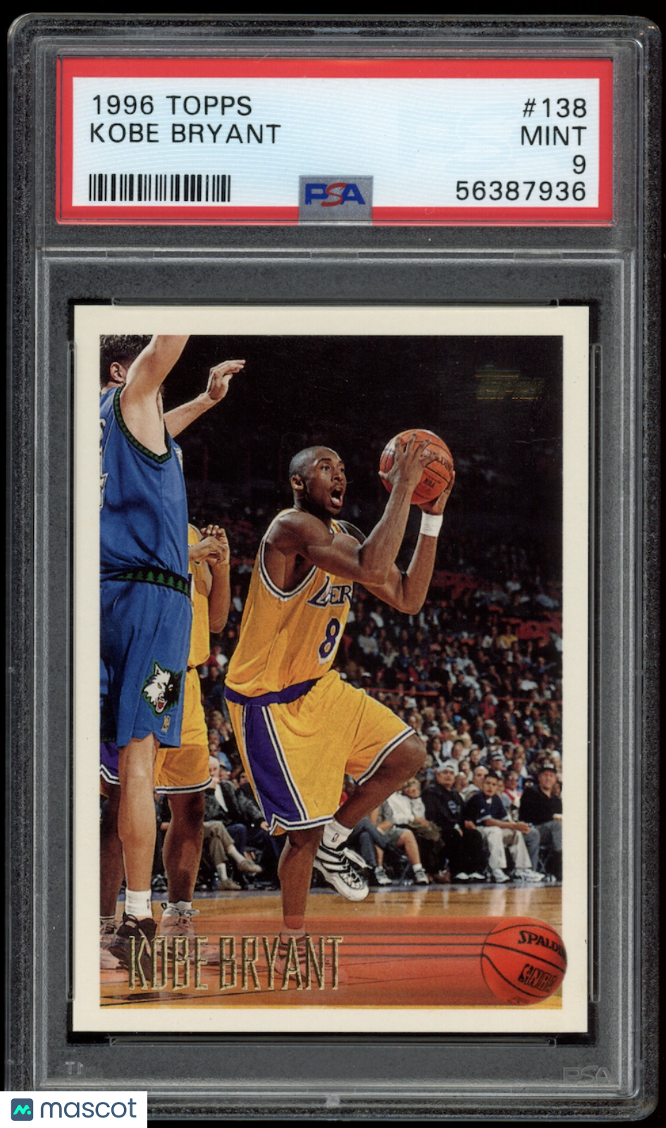 KOBE BRYANT 1996-97 Topps Basketball Rookie #138 PSA 9 MINT Los Angeles Lakers