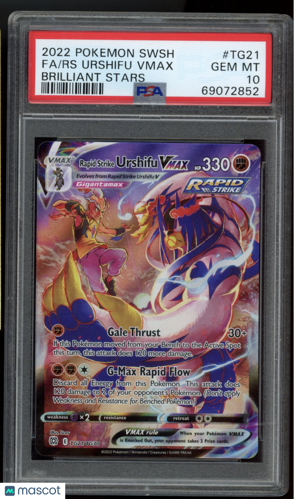 RAPID STRIKE URSHIFU VMAX Pokemon Sword & Shield Brilliant Stars #TG21 PSA 10