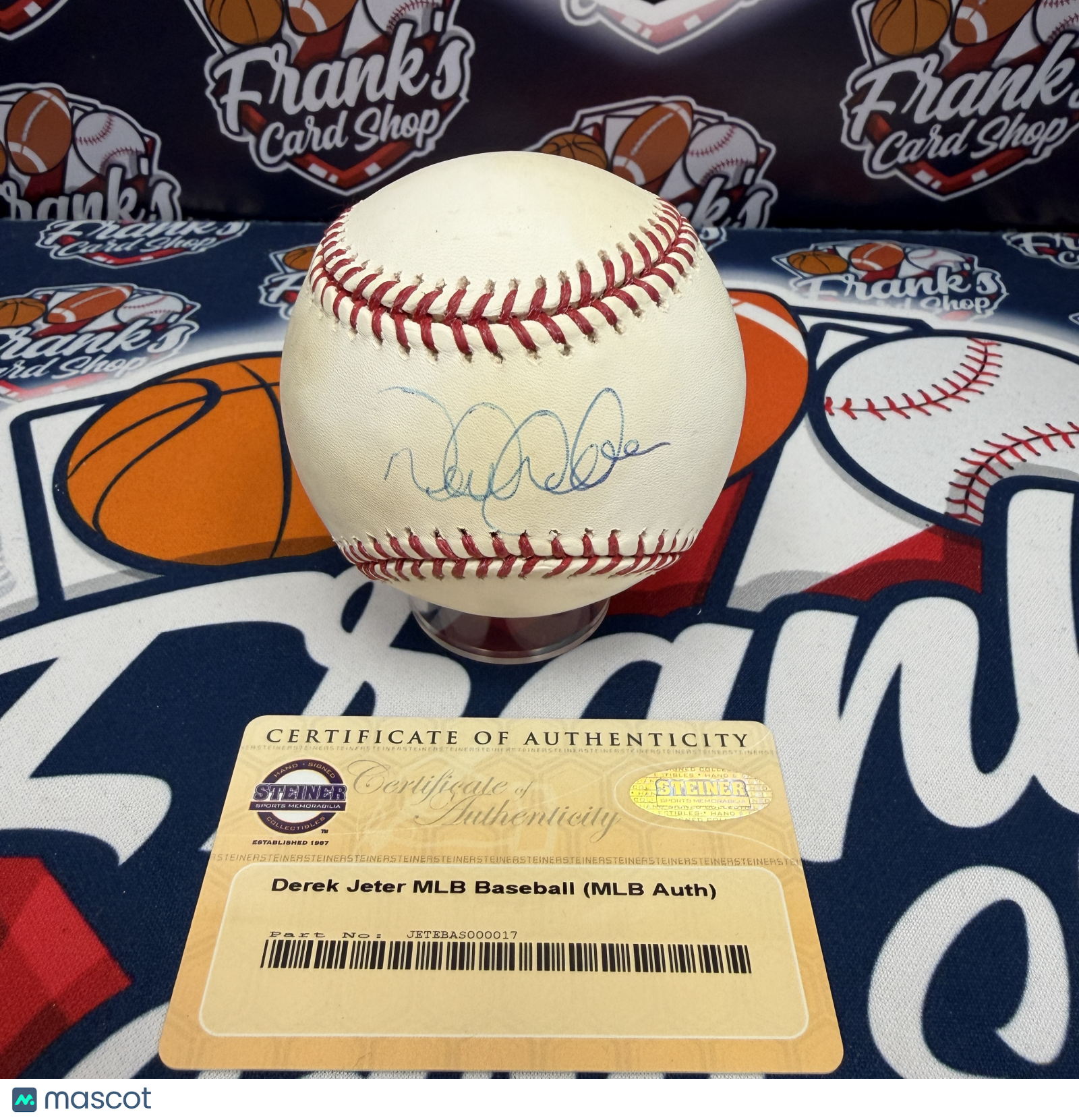 DEREK JETER Signed Ball Rawlings Official Major League Baseball Steiner MLB COA