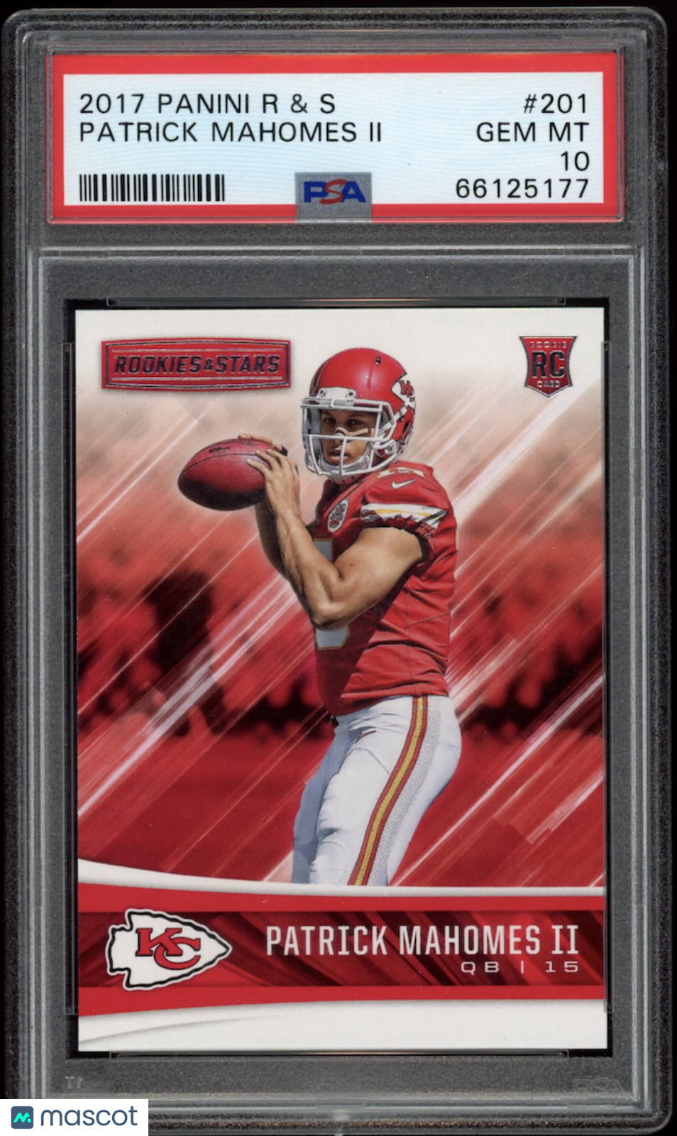 PATRICK MAHOMES II 2017 Panini Rookies & Stars ROOKIE RC #201 PSA 10 Chiefs