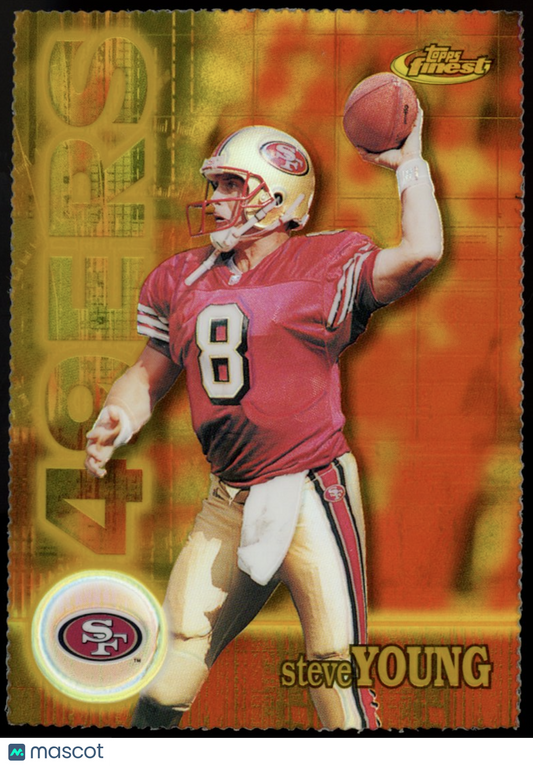 STEVE YOUNG 2000 Topps Finest Gold Refractor /300 #34 San Francisco 49ers