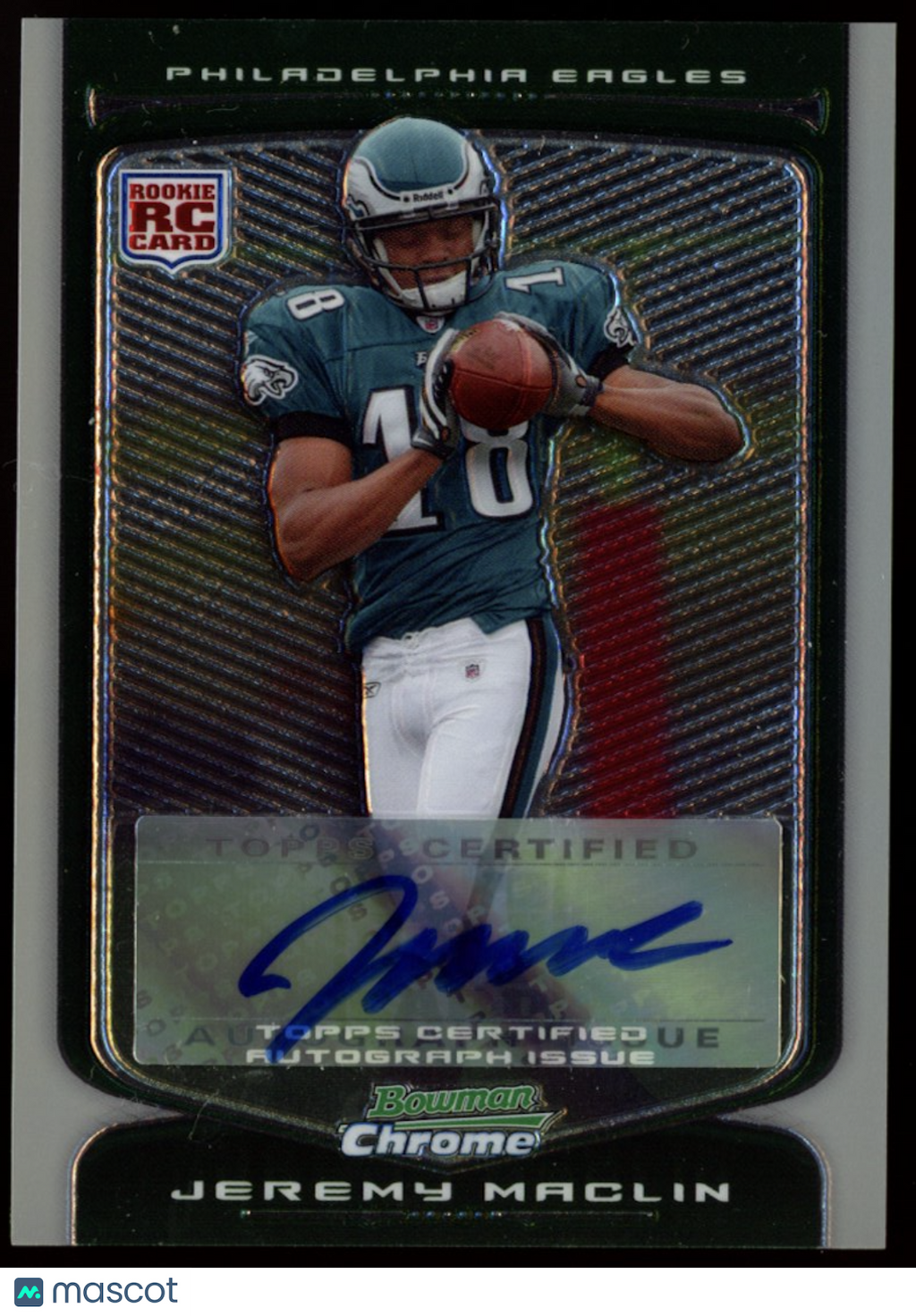 JEREMY MACLIN 2009 Bowman Chrome Rookie Auto Silver Refractor /10 Eagles #140