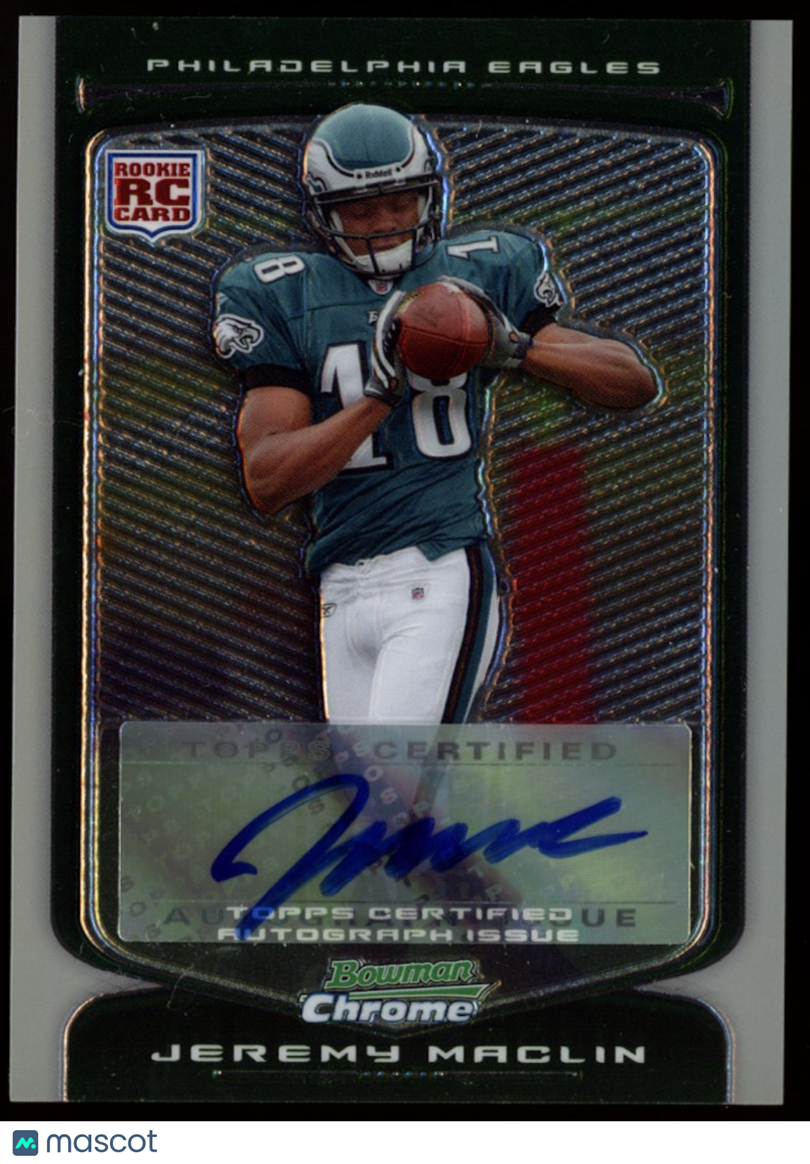 JEREMY MACLIN 2009 Bowman Chrome Rookie Auto Silver Refractor /10 Eagles #140