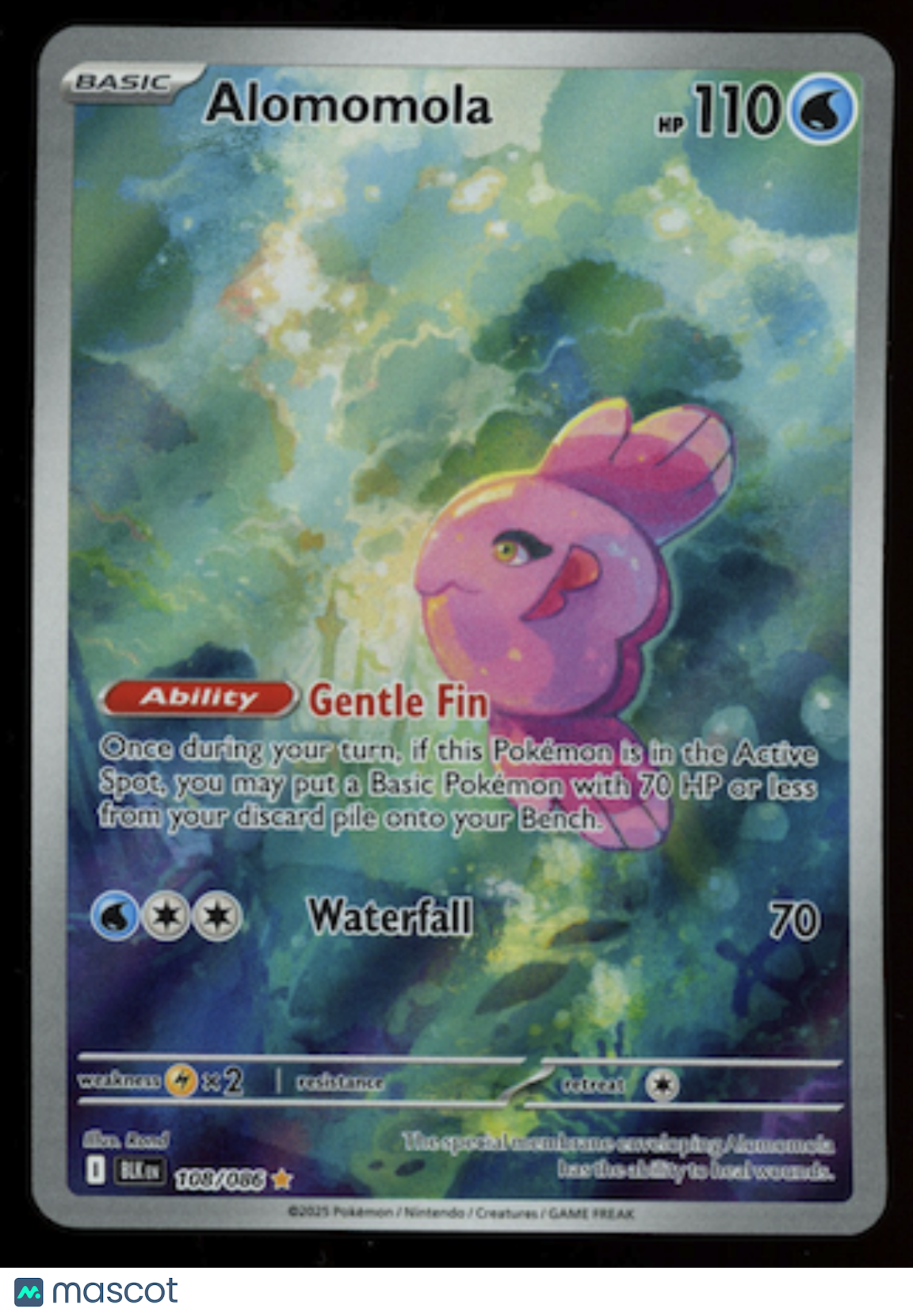 ALOMOMOLA 2025 Pokemon Scarlet & Violet Black Bolt #108/86 Illustration Rare