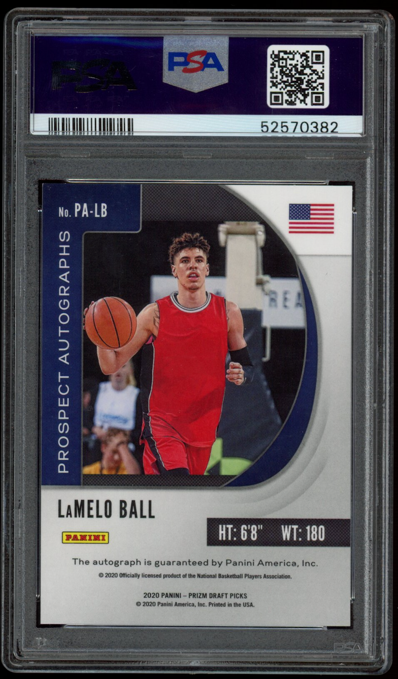 LAMELO BALL 2020 Panini Prizm Draft Picks Prospect Auto PSA 10 Hornets