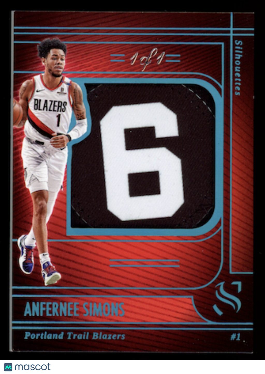 ANFERNEE SIMONS 2024-25 Panini Silhouette Russell Patch Holo Platinum 1/1 #S-AFS