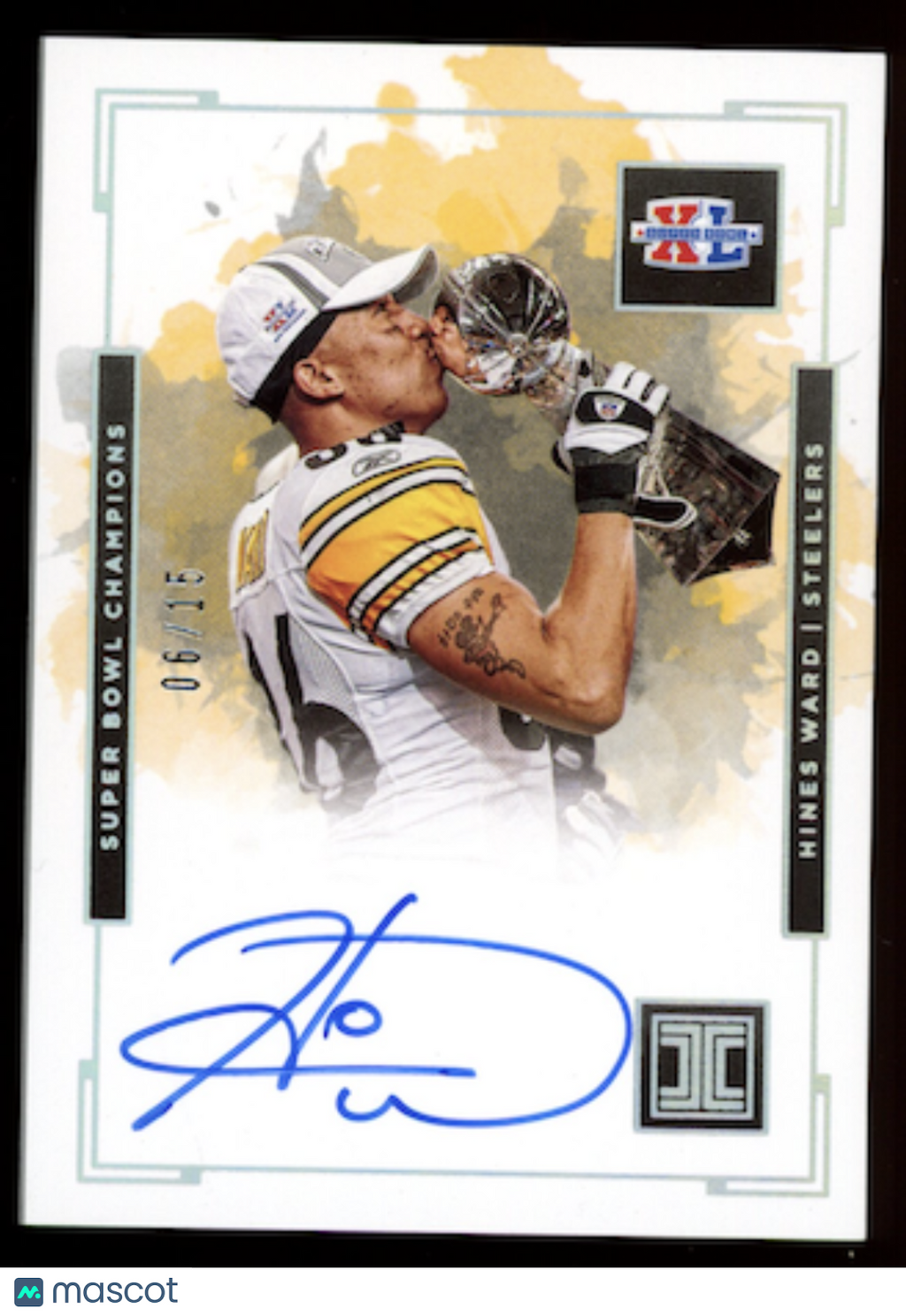 HINES WARD 2020 Panini Impeccable Super Bowl Champions Auto /15 #SCS-HW Steelers