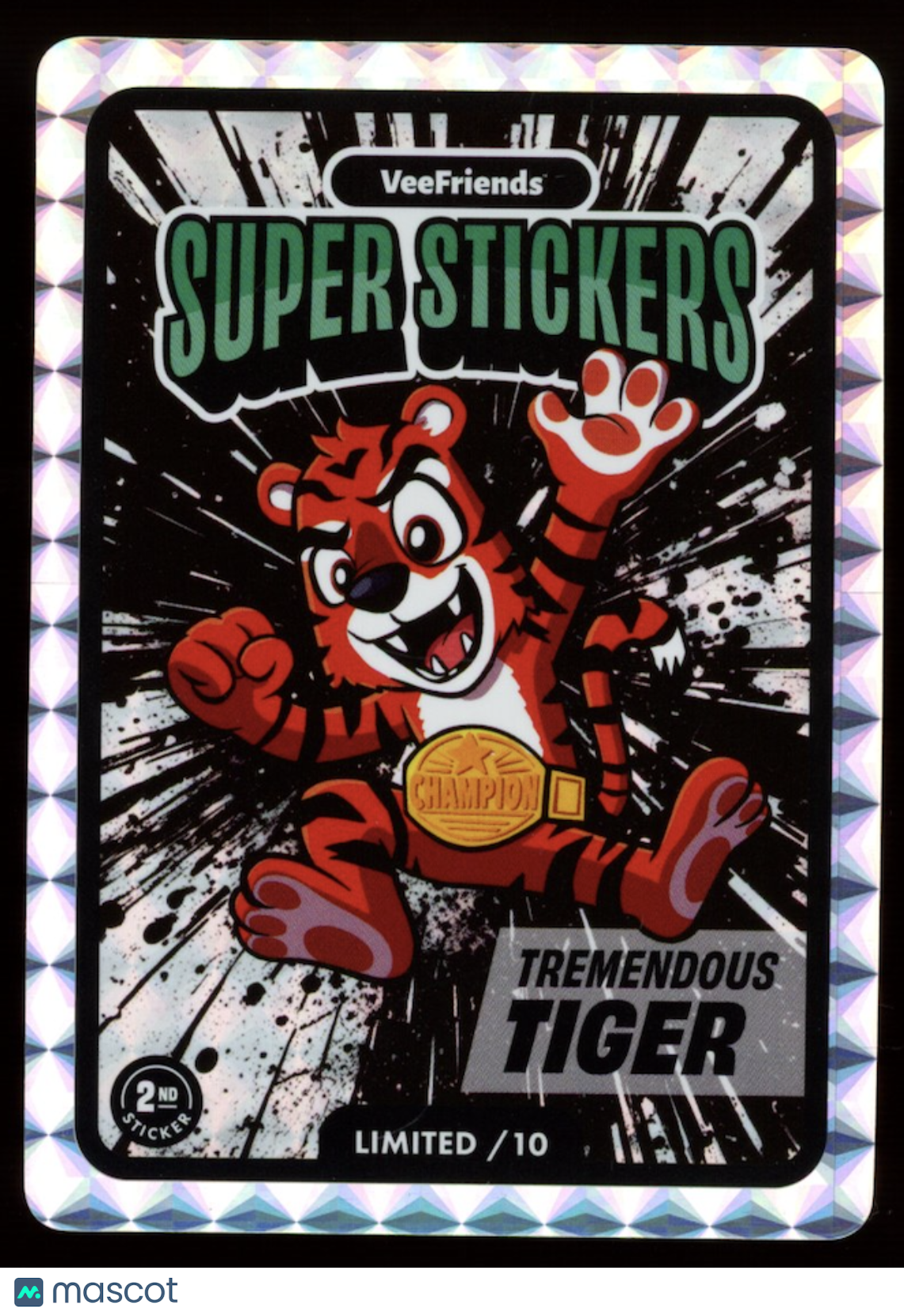 TREMENDOUS TIGER 2025 VeeFriends Super Stickers Manga Series Limited Black /10