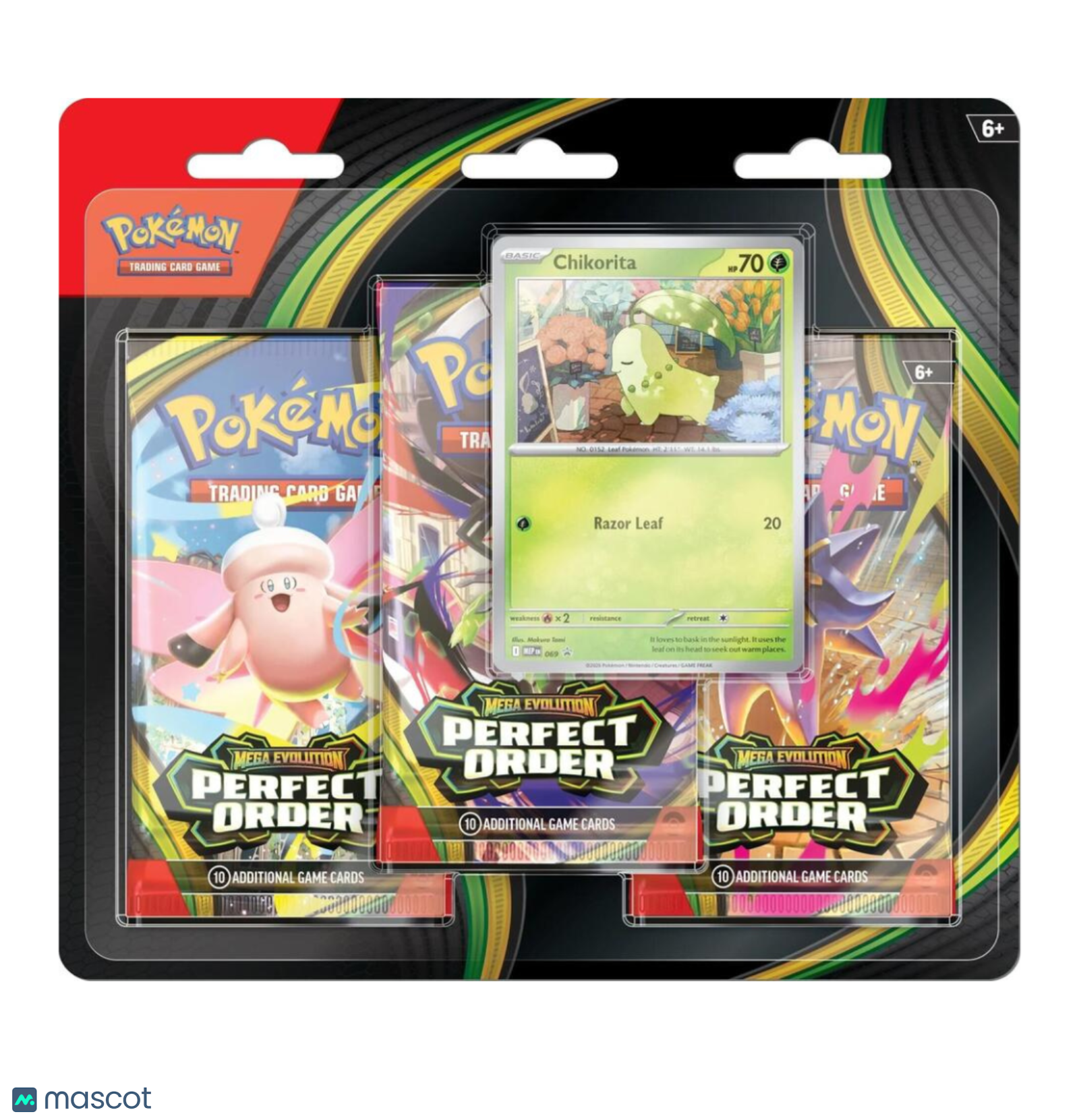 Pokemon Mega Evolution Perfect Order 3 Pack Blister [Chikorita]