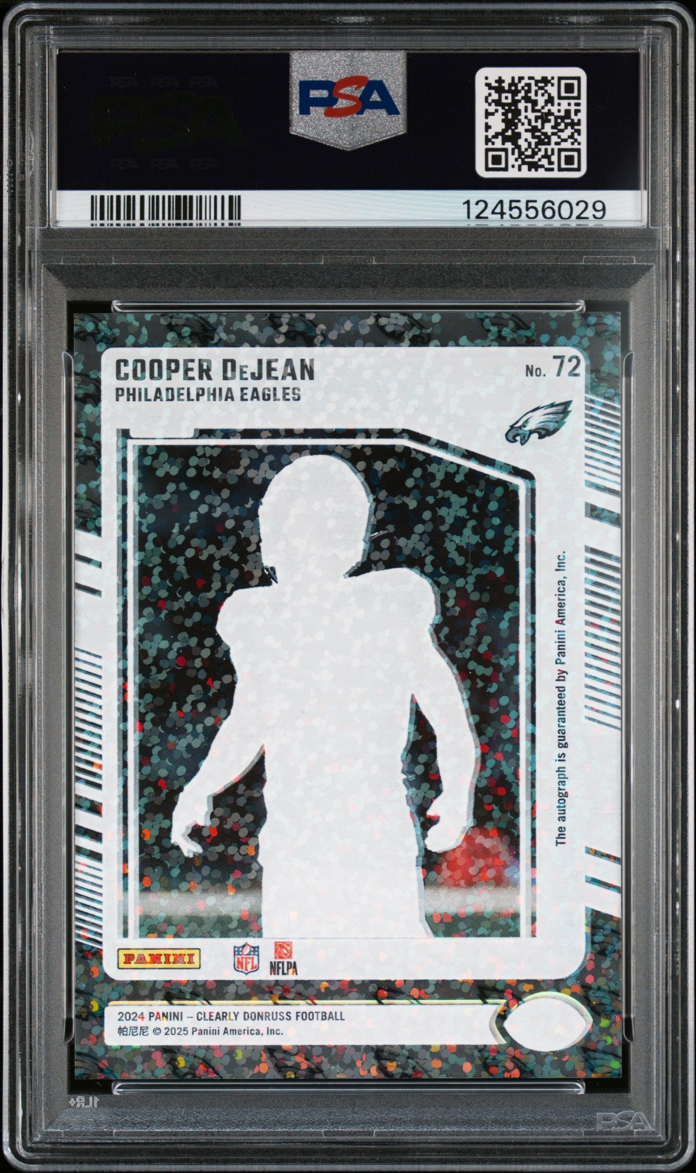 COOPER DEJEAN 2024 Panini Clearly Donruss Rated Rookie Auto Team Logos /7 PSA 10