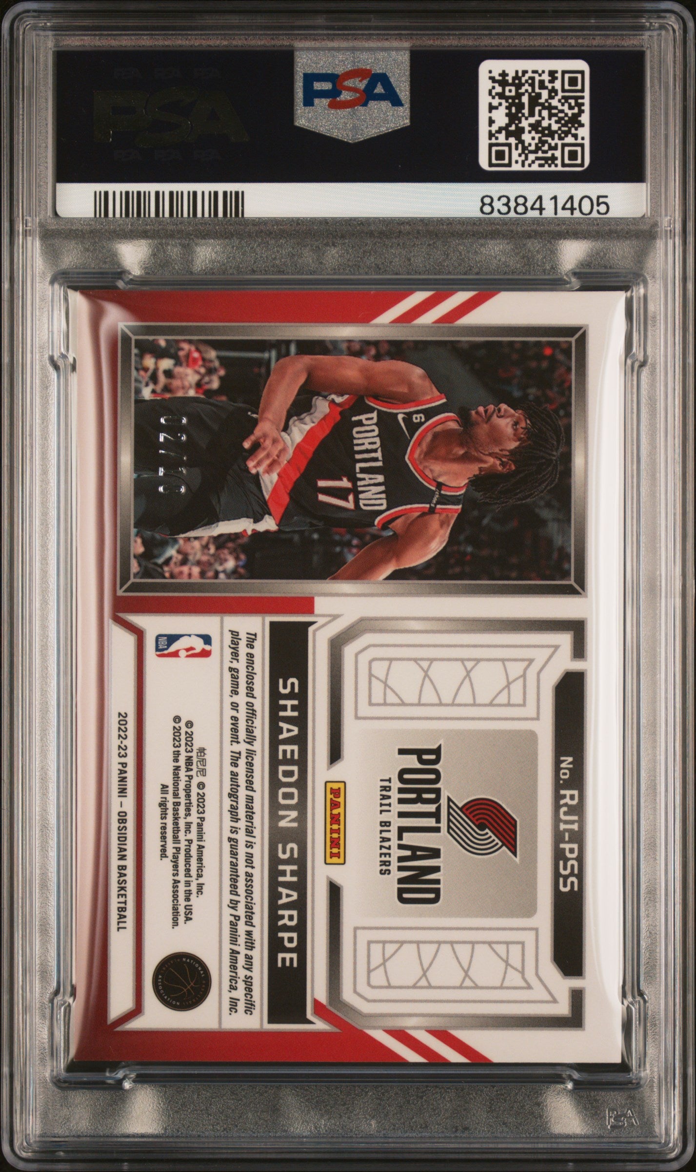 SHAEDON SHARPE 2022-23 Panini Obsidian Rookie Dual Patch Auto Yellow Flood /10