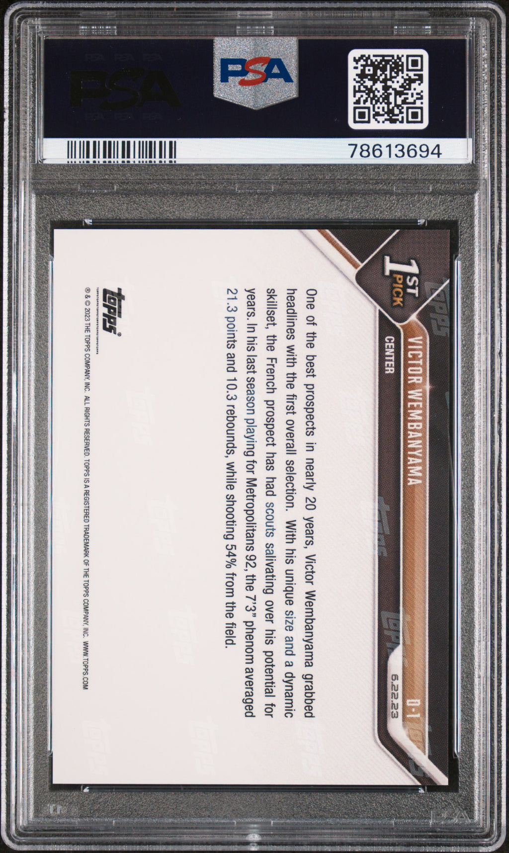 VICTOR WEMBANYAMA 2023 Topps Now Draft Rookie #D1 PSA 10 Spurs