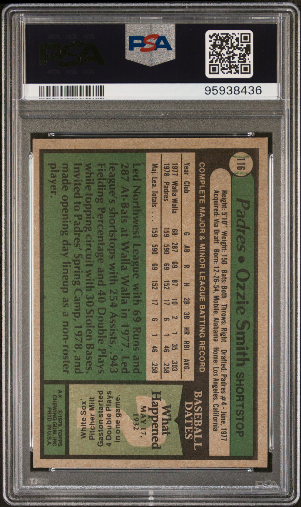 OZZIE SMITH 1979 Topps Baseball #116 PSA 5 EX San Diego Padres