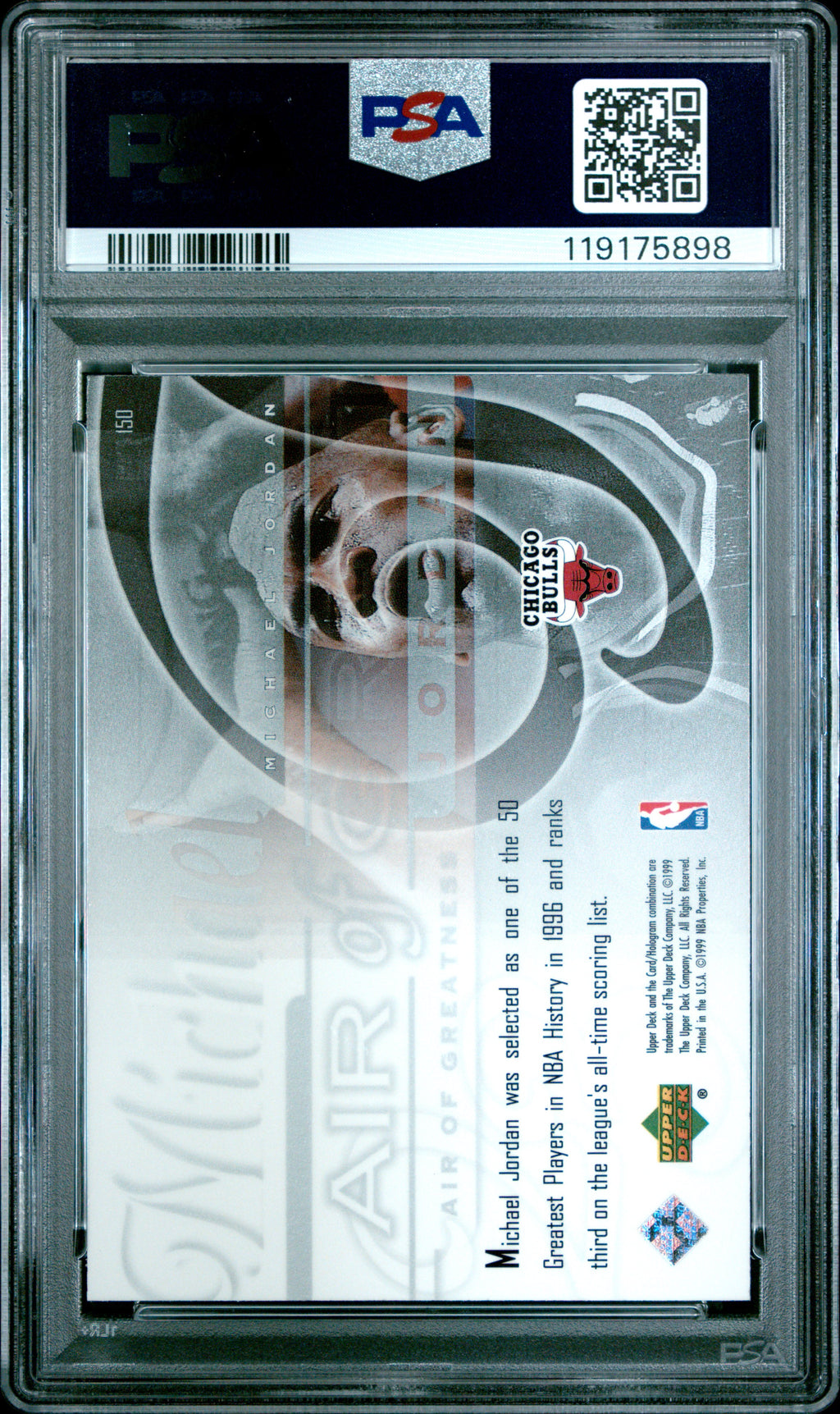 MICHAEL JORDAN 1999-00 Upper Deck Air of Greatness #150 PSA 9 Chicago Bulls