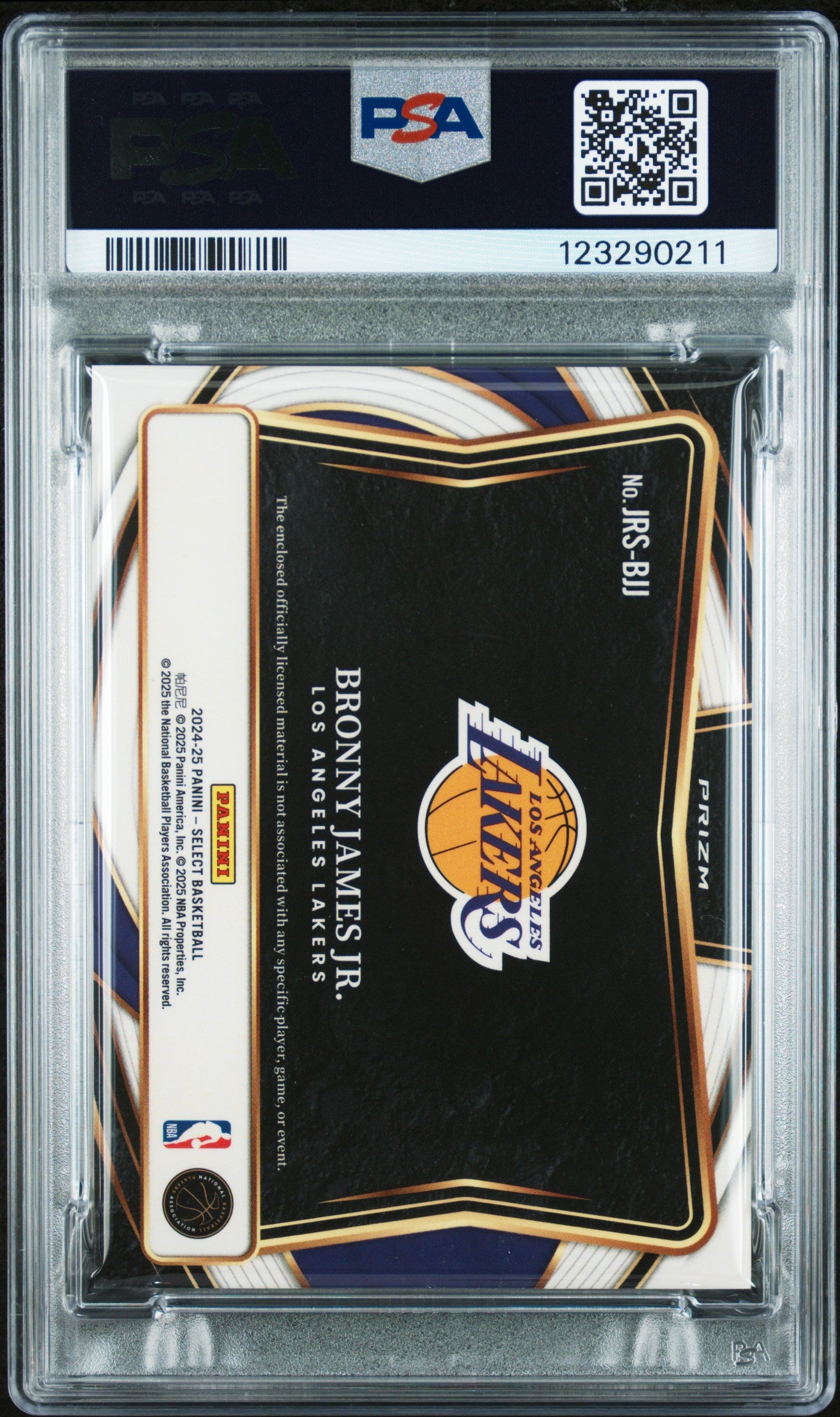 BRONNY JAMES JR. 2024-25 Panini Select Jumbo Rookie Swatches Patch PSA 10 Lakers