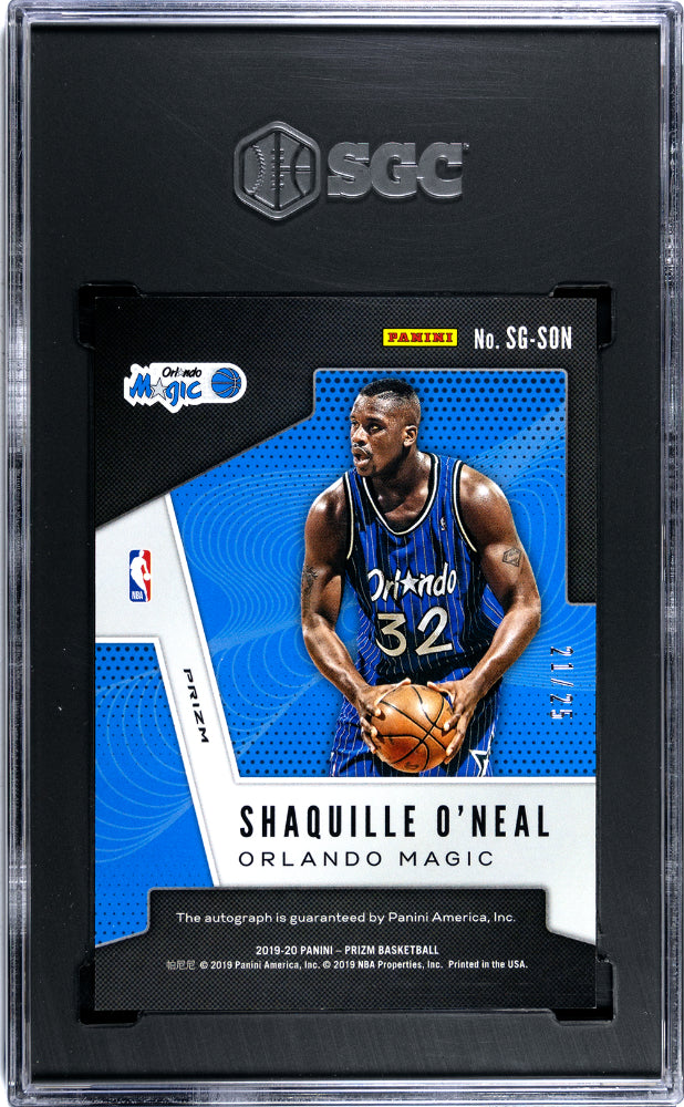 SHAQUILLE O'NEAL 2019-20 Panini Prizm Signatures Mojo Auto /25 SGC 9.5 Magic