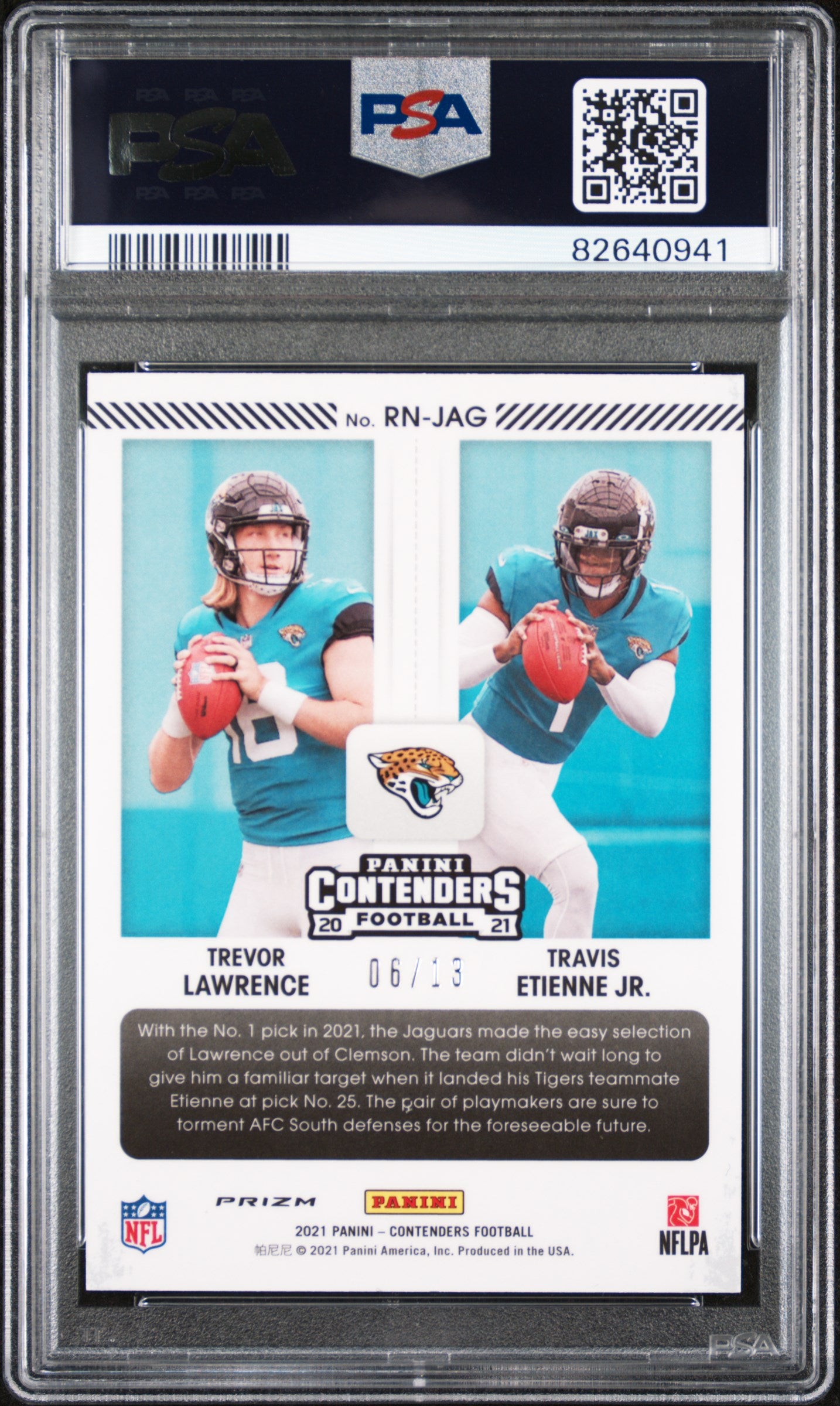TREVOR LAWRENCE ETIENNE 2021 Panini Contenders Optic Red White Blue /13 PSA 10