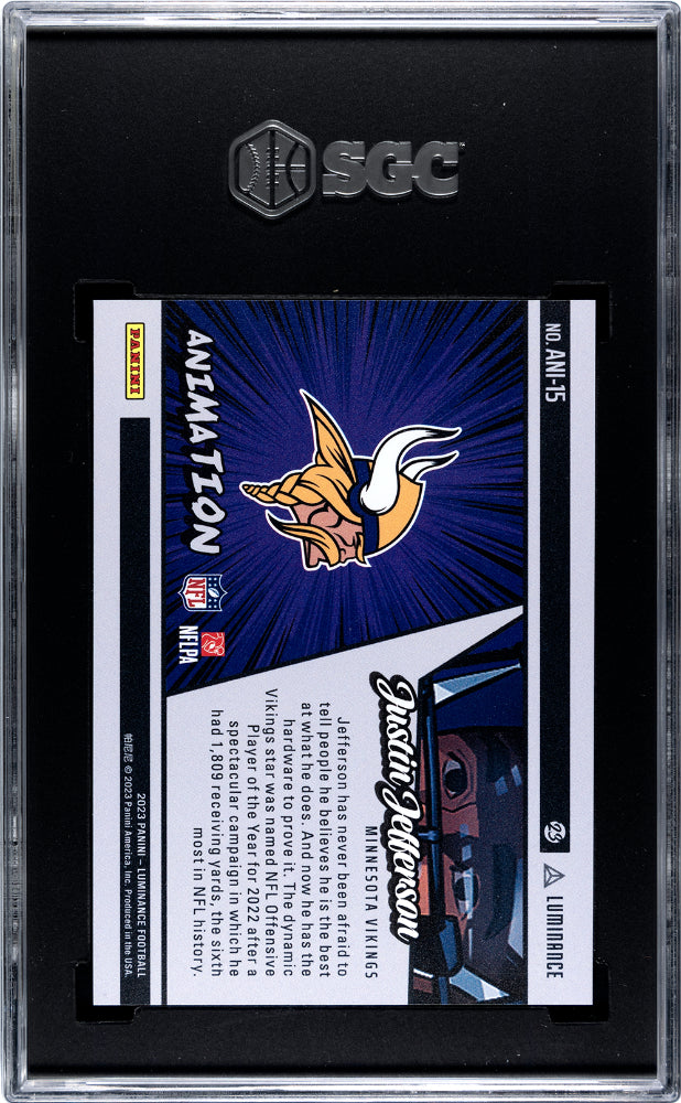 JUSTIN JEFFERSON 2023 Panini Luminance Animation Case Hit SSP SGC 10 Vikings