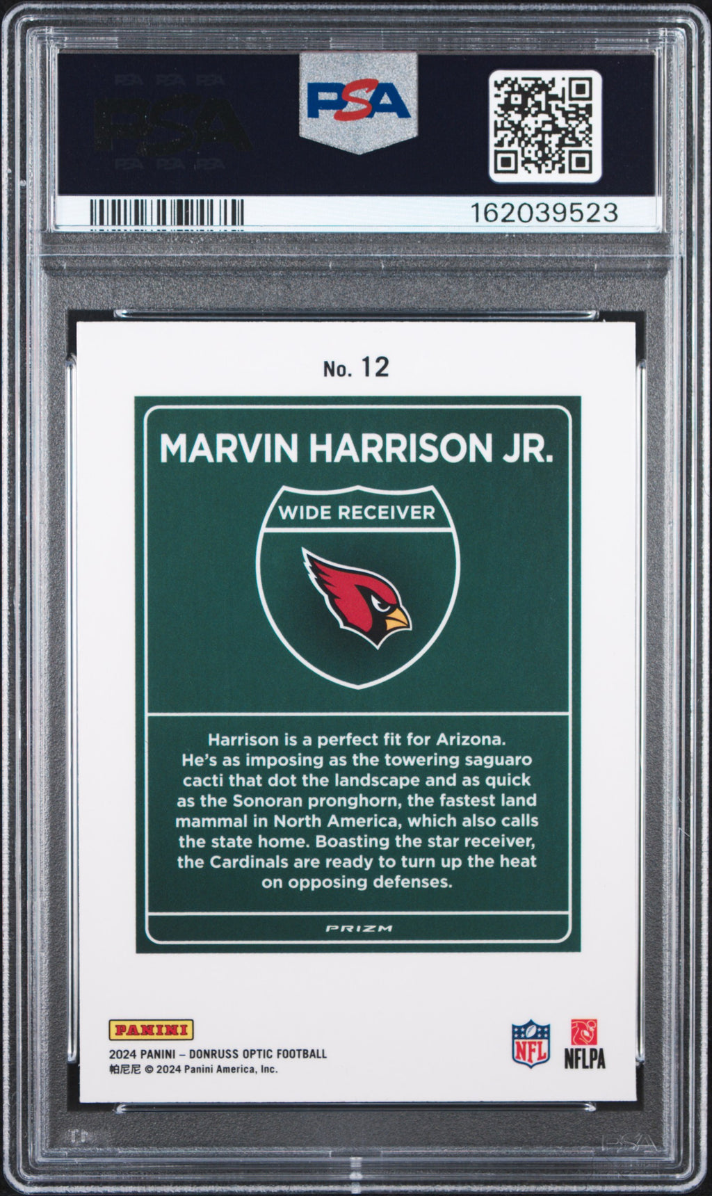 MARVIN HARRISON JR. 2024 Panini Donruss Optic Downtown Rookie SSP #12 PSA 9
