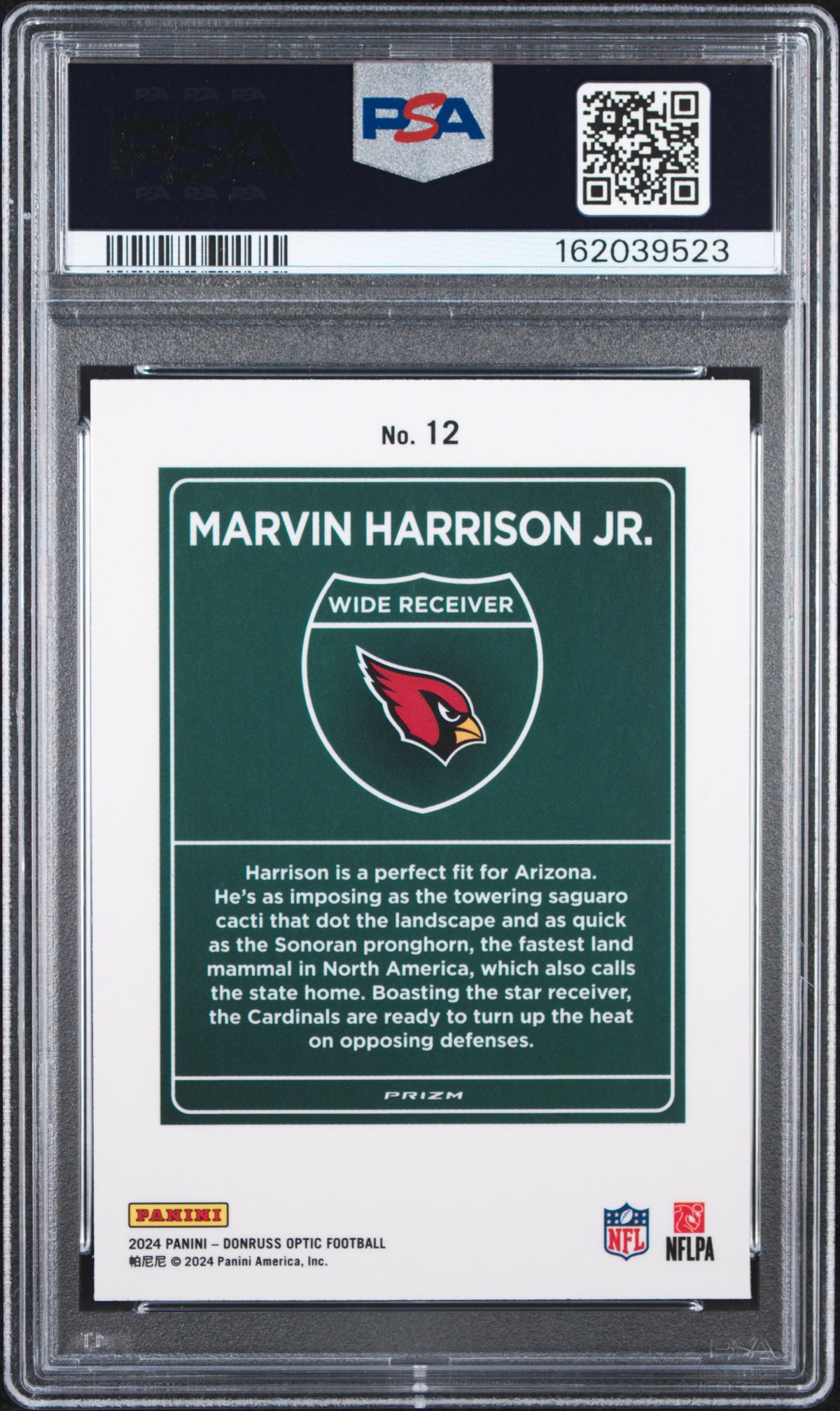 MARVIN HARRISON JR. 2024 Panini Donruss Optic Downtown Rookie SSP #12 PSA 9