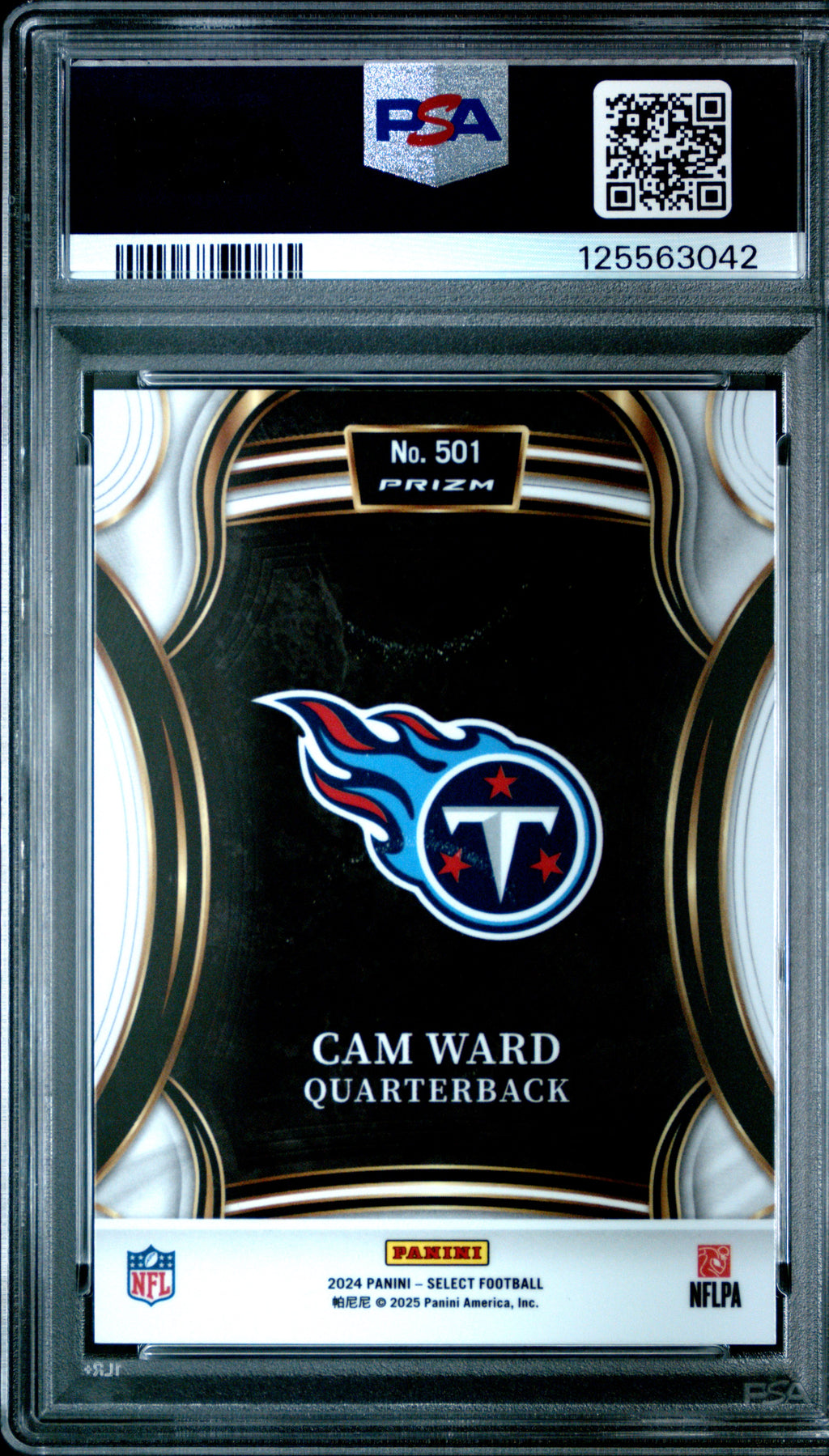CAM WARD 2024 Panini Select XRC Prizm Rookie Redemption #501 PSA 10 Titans