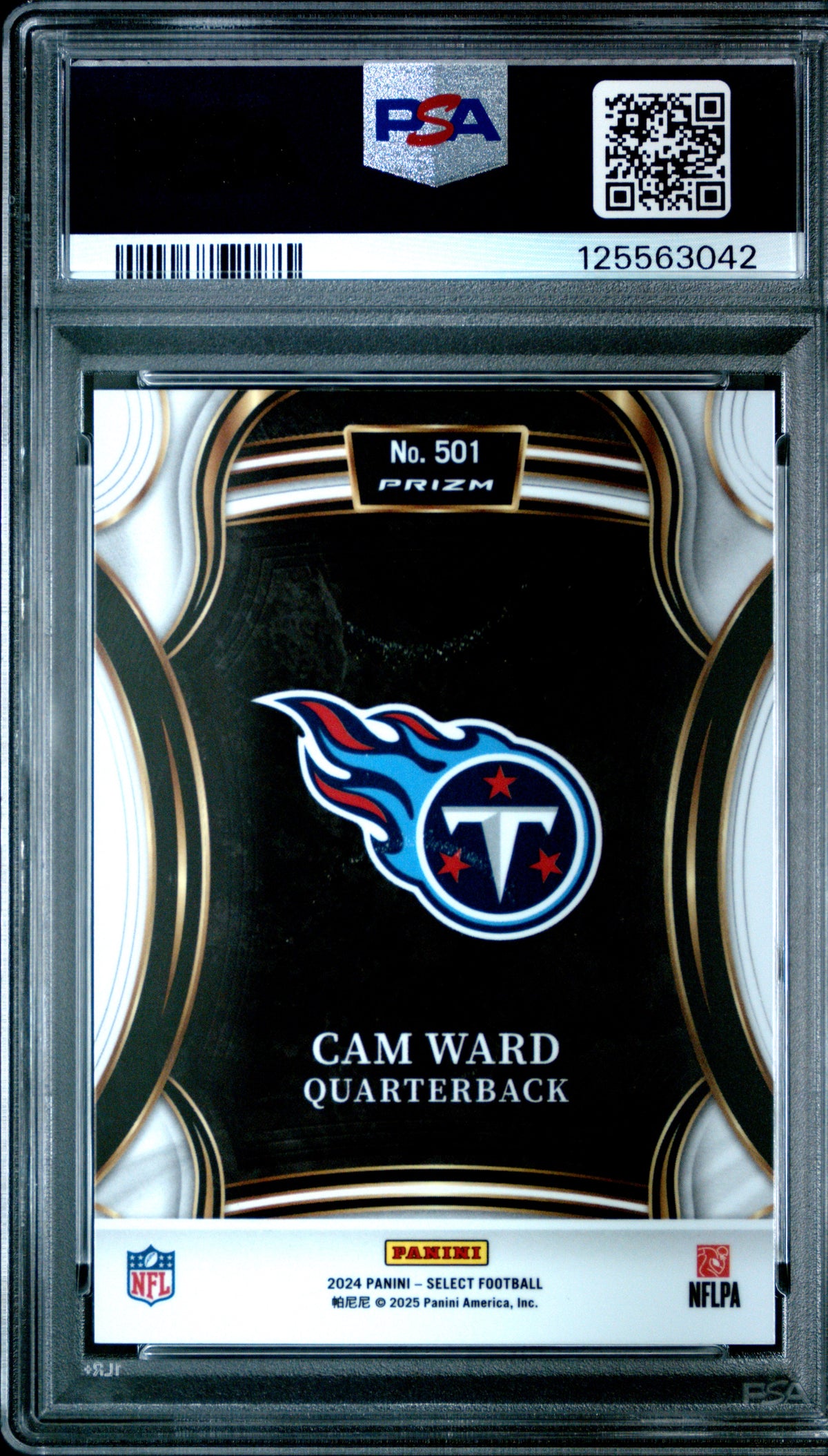 CAM WARD 2024 Panini Select XRC Prizm Rookie Redemption #501 PSA 10 Titans