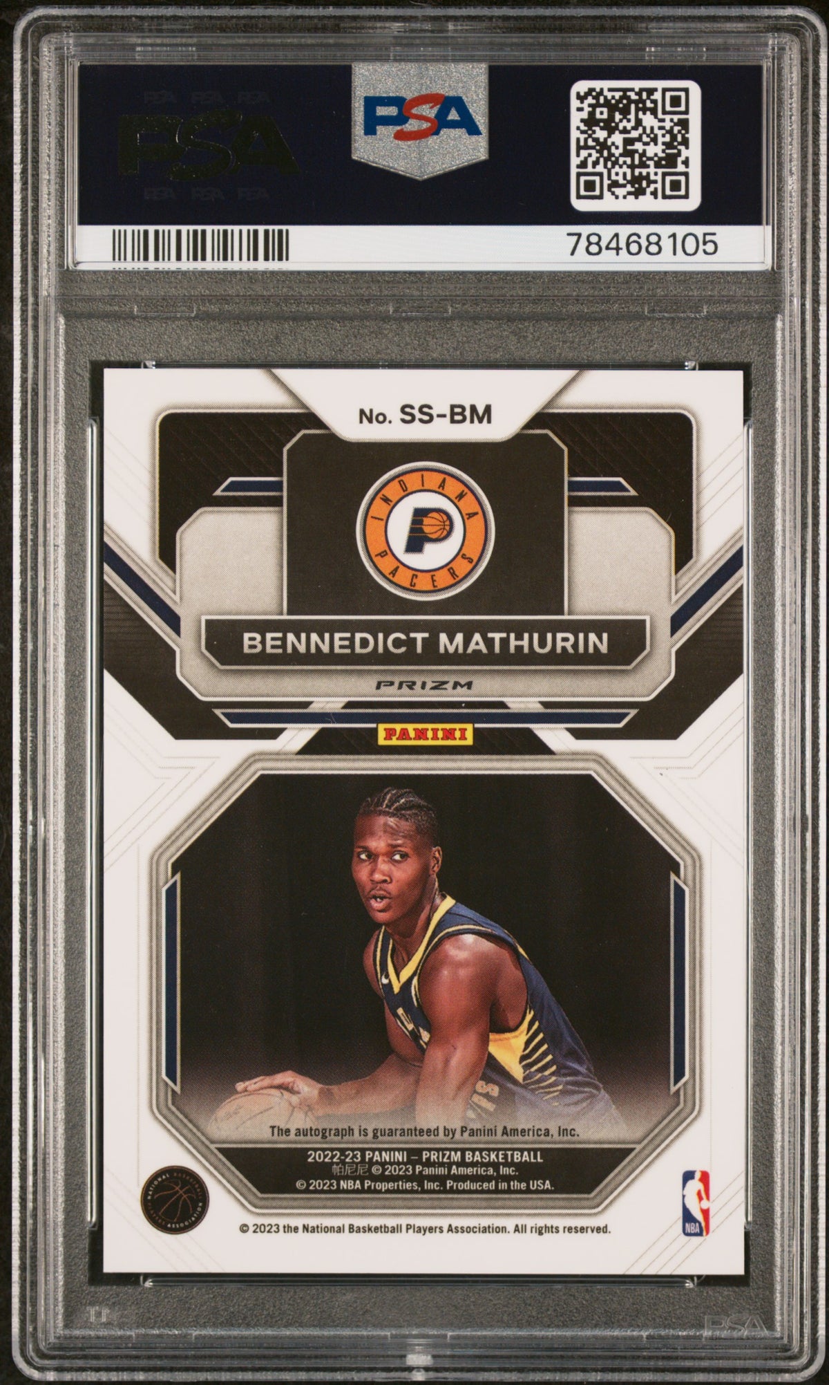 BENNEDICT MATHURIN 2022-23 Prizm Rookie Sensational Signatures Auto #SSBM PSA 10