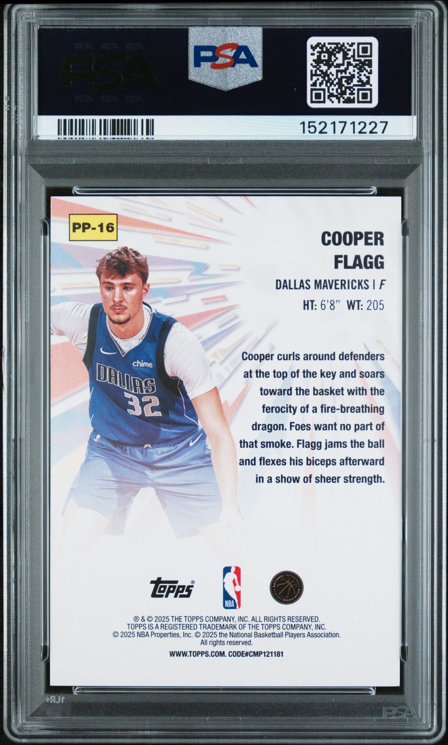 COOPER FLAGG 2025-26 Topps Rookie Power Players #PP-16 PSA 10 Mavericks