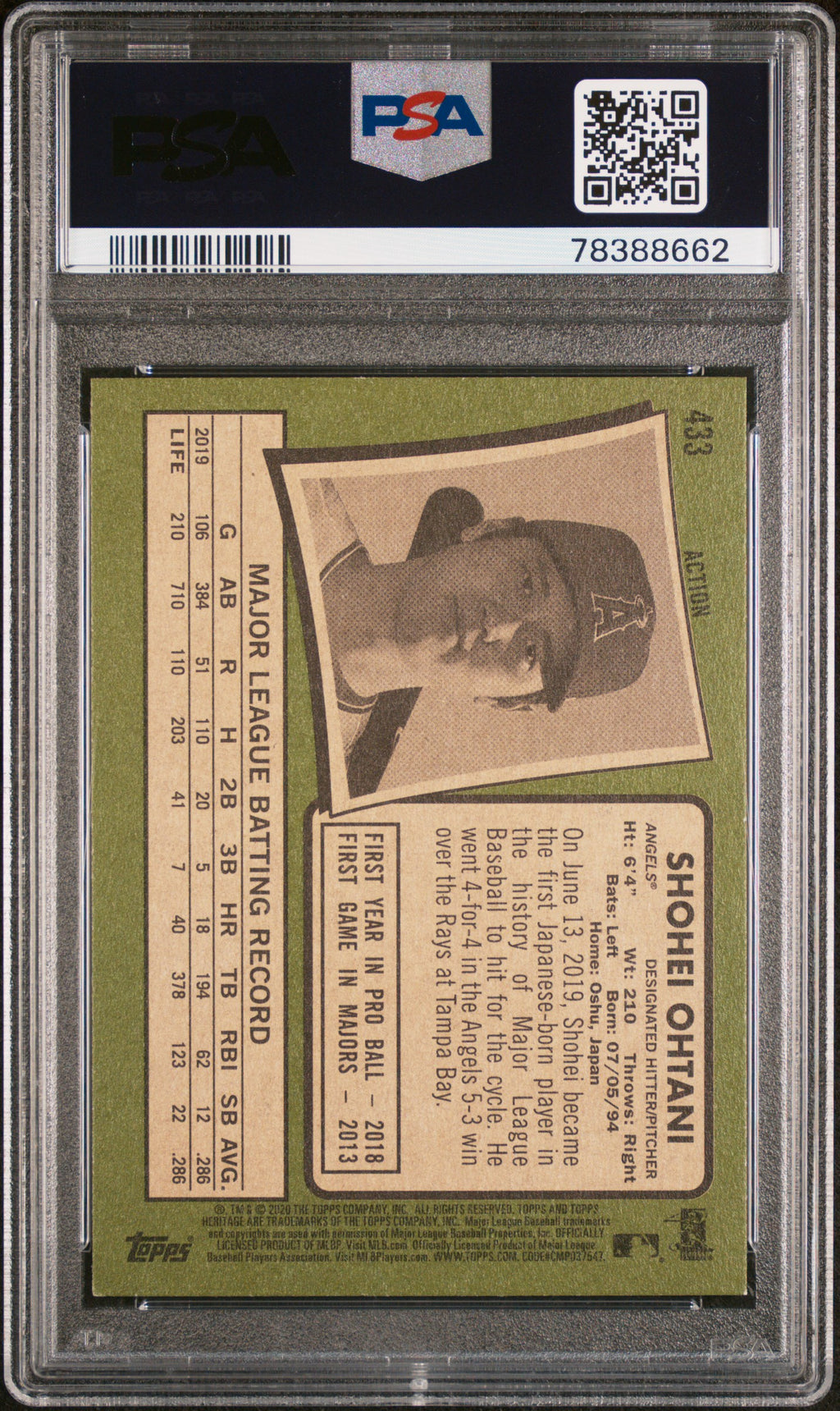 SHOHEI OHTANI 2020 Topps Heritage Action Variation #433 PSA 9 Angels