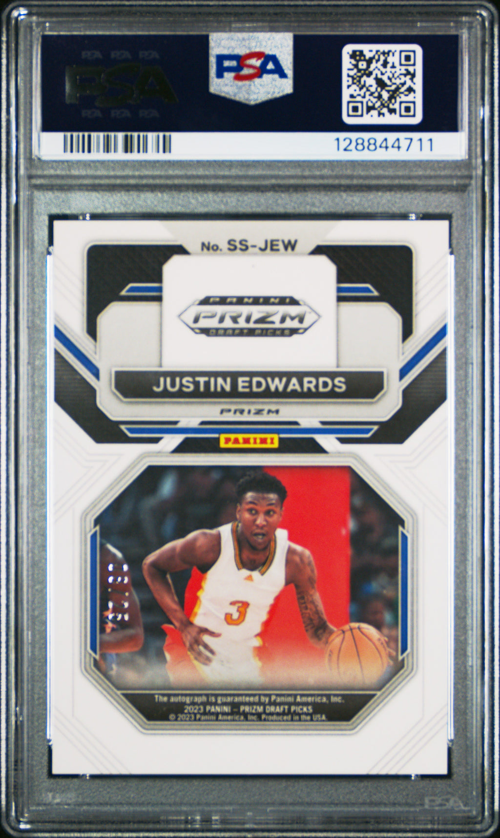 JUSTIN EDWARDS 2023-24 Panini Prizm Draft Picks Sensational Mojo Auto /25 PSA 10