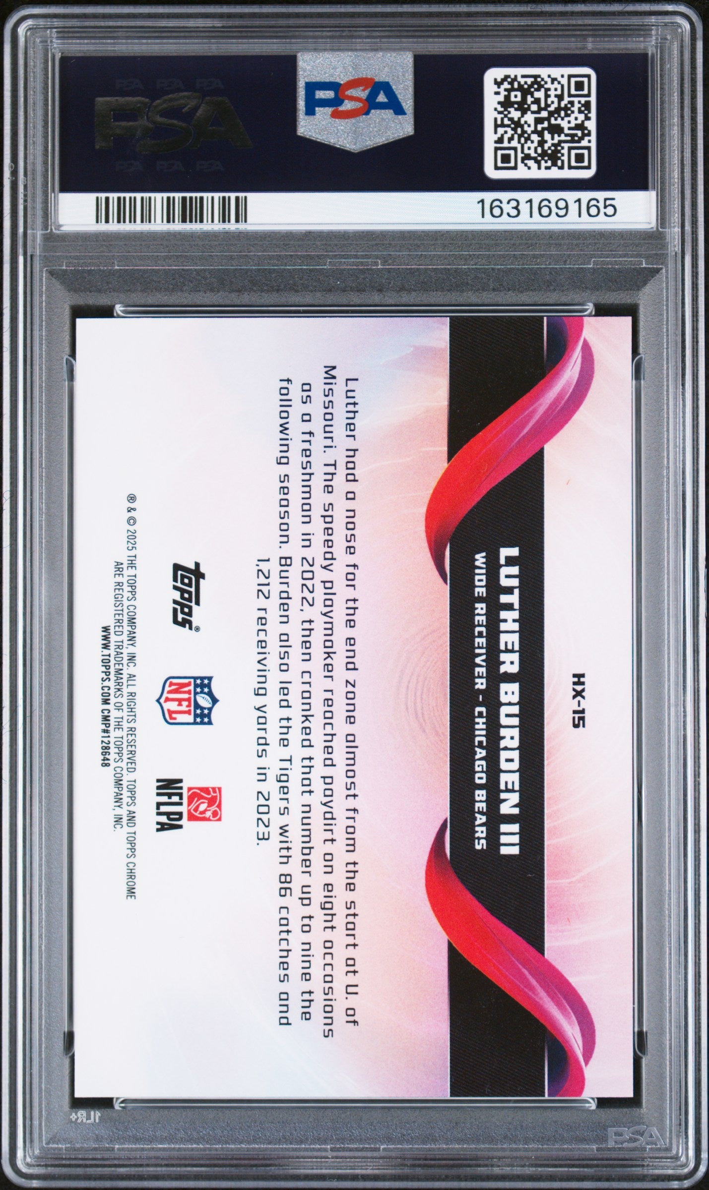 LUTHER BURDEN III 2025 Topps Chrome Rookie Helix Case Hit SSP #15 PSA 10 Bears