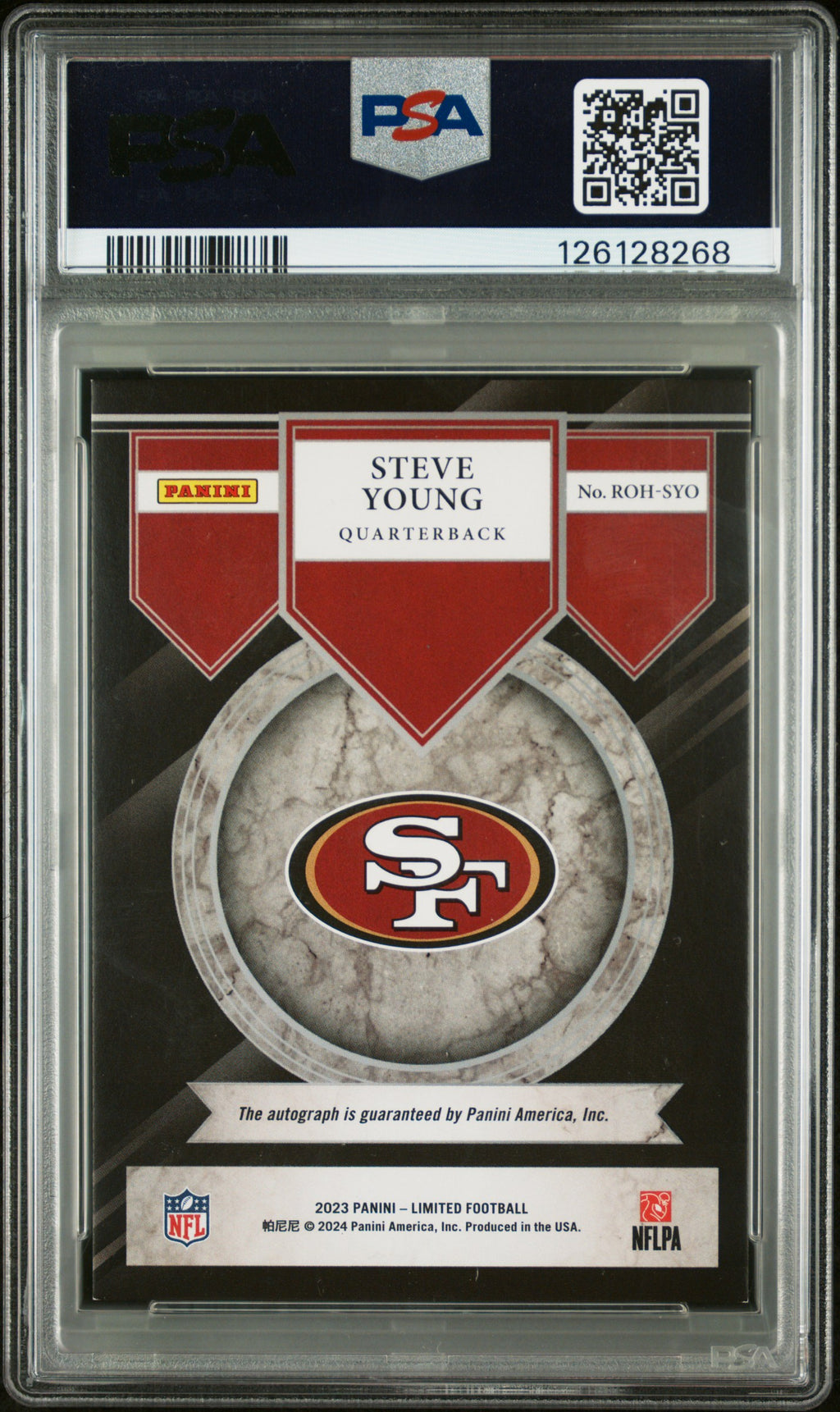 STEVE YOUNG 2023 Limited Ring Of Honor Auto Gold Spotlight /15 #ROHSYO PSA 8