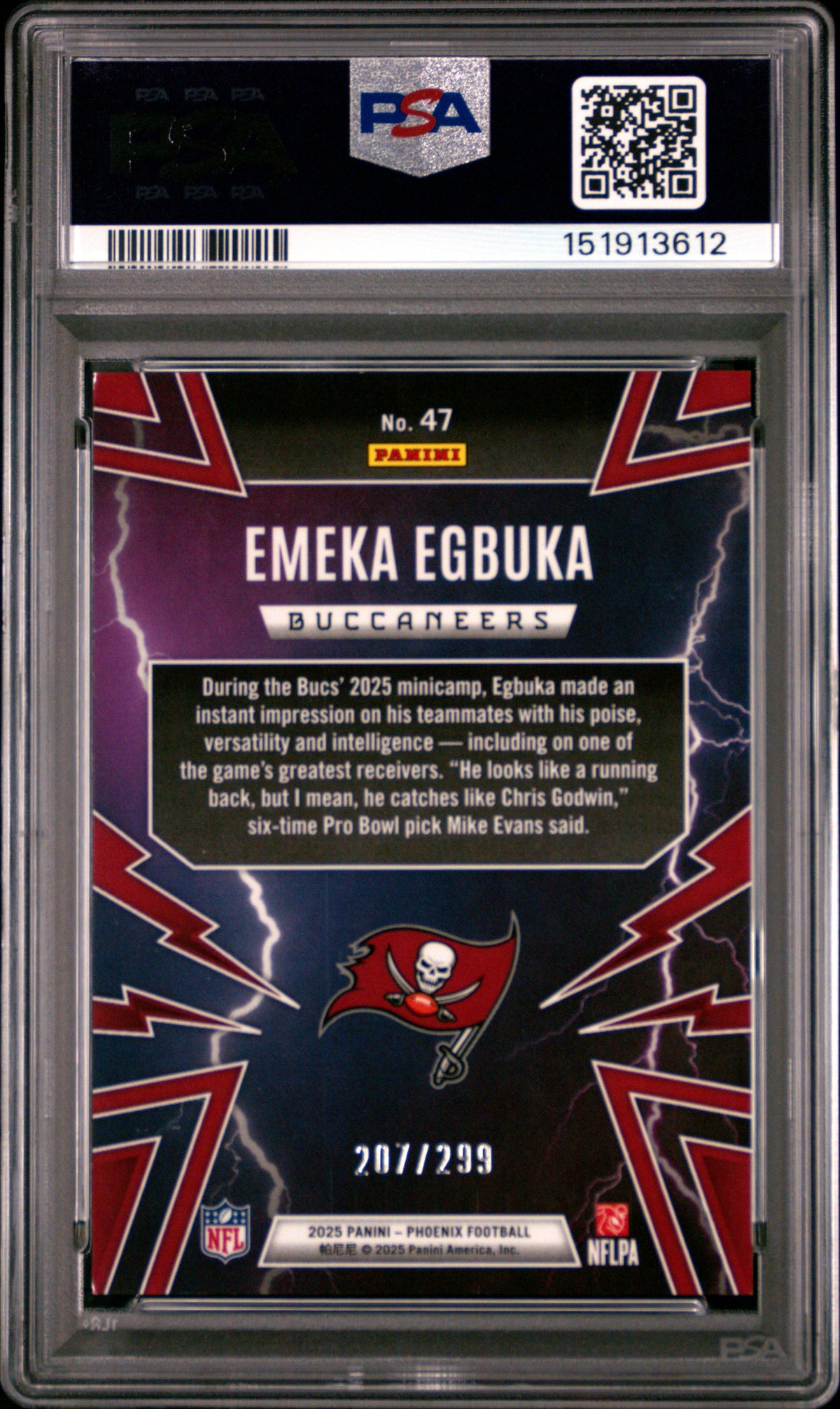 EMEKA EGBUKA 2025 Panini Phoenix Rookie Thunderbirds Wave /299 #47 PSA 10