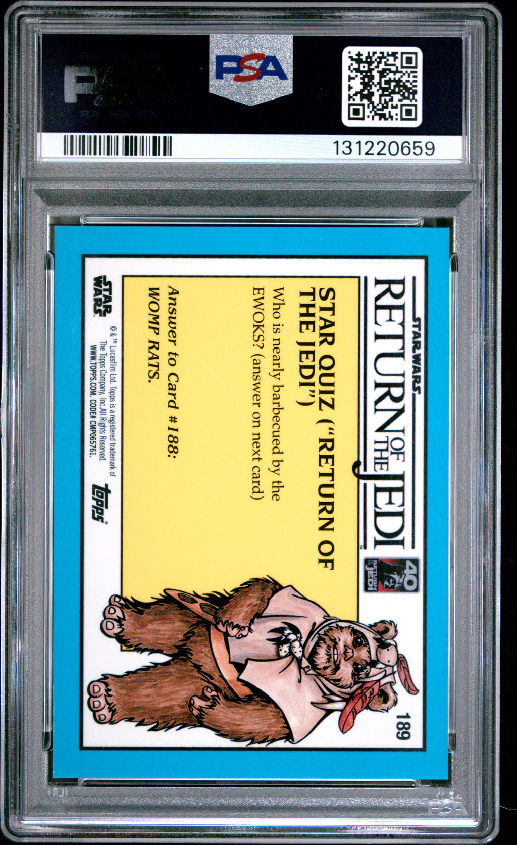 BATTLE OF THE BUNKER 2023 Topps Chrome Star Wars Sapphire Red /5 #189 PSA 10