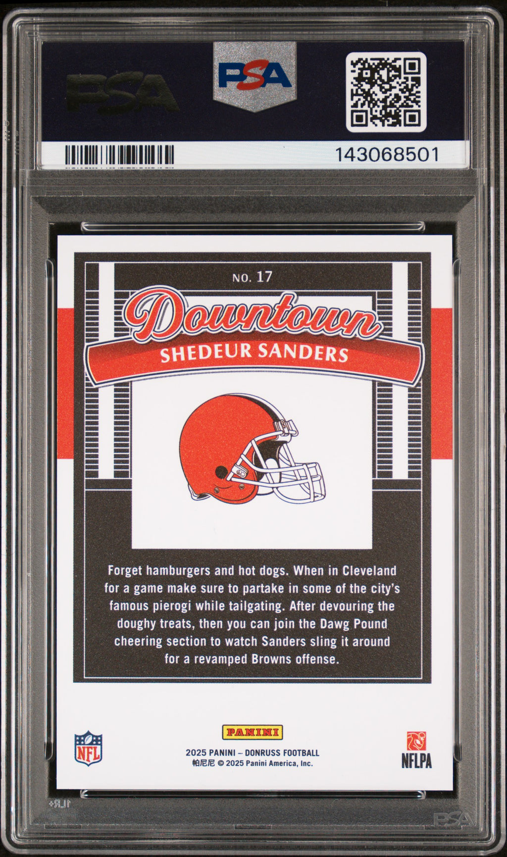 SHEDEUR SANDERS 2025 Panini Donruss Downtown Rookie Case Hit SSP #17 PSA 10