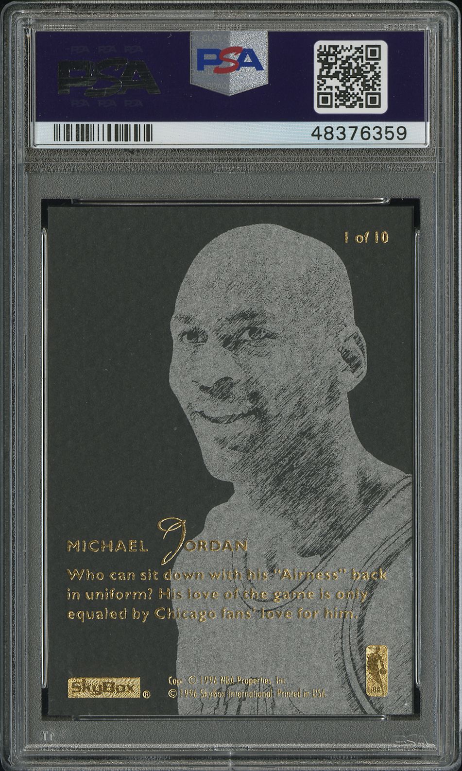 MICHAEL JORDAN 1995-96 Skybox E-XL Natural Born Thrillers #1 PSA 8 Bulls